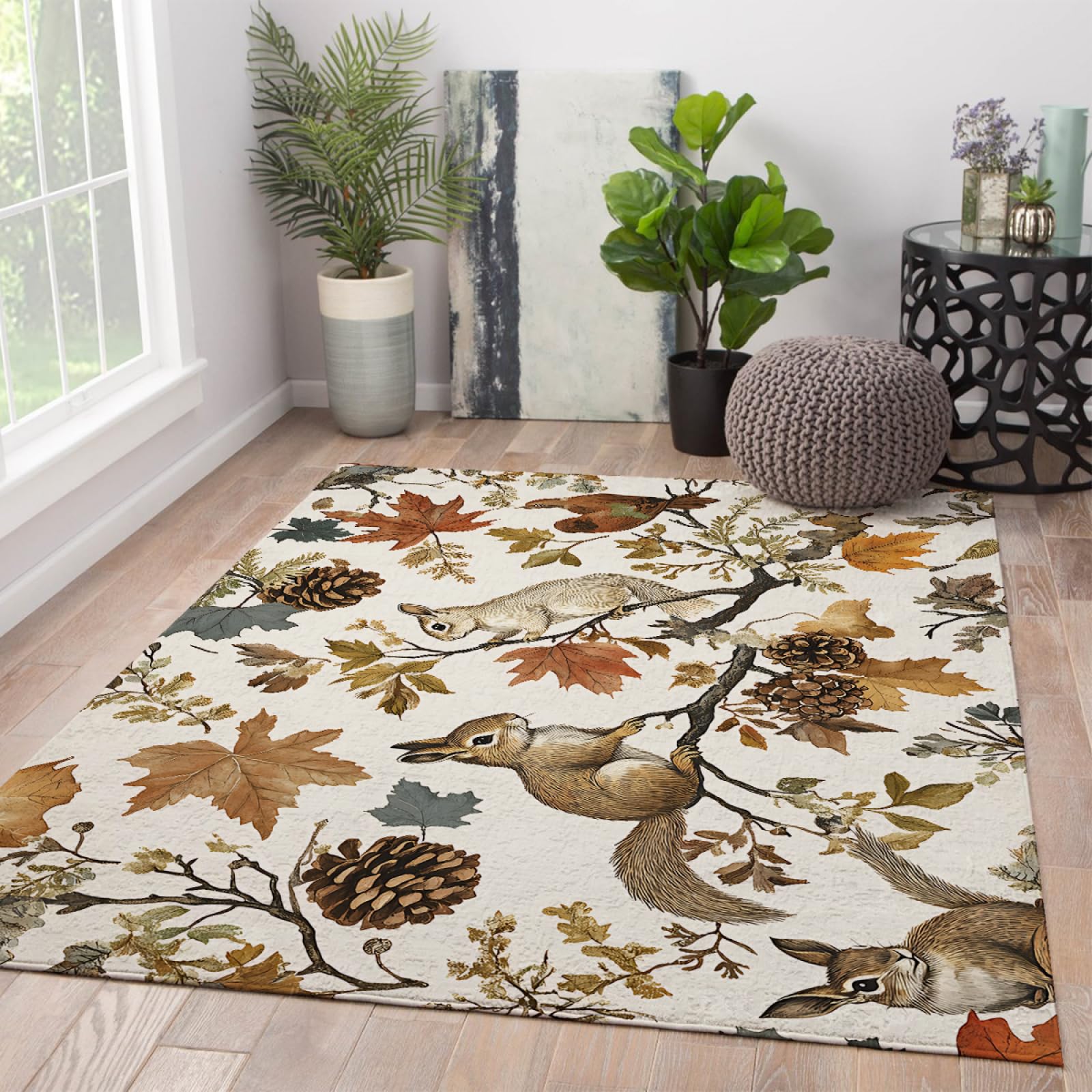 Tapis antidérapant pommes de pin 160x200cm pour éviter les glissades