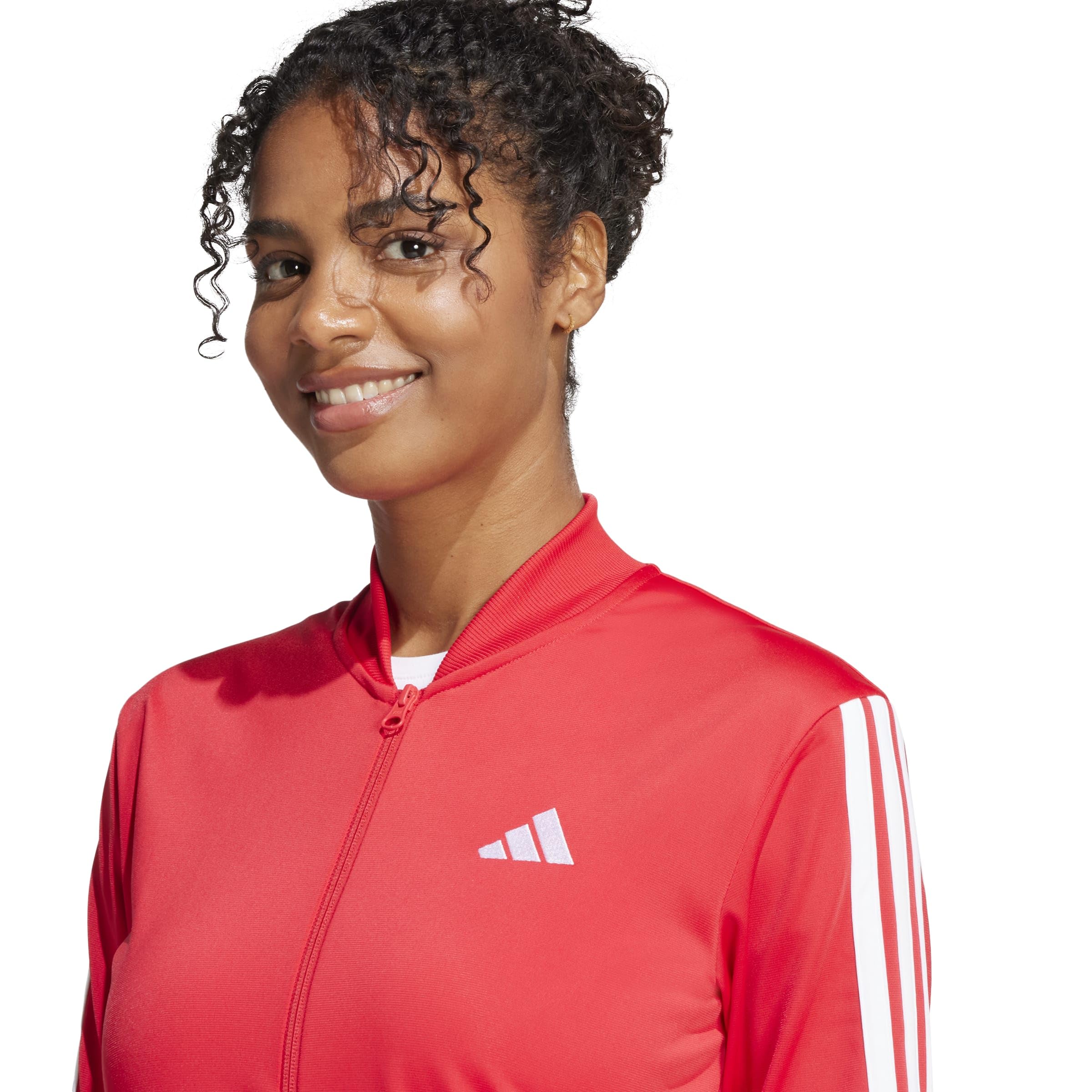 adidas Kobiety ESSENTIALS 3-STRIPES TRACKSUIT, pure ruby/white, M