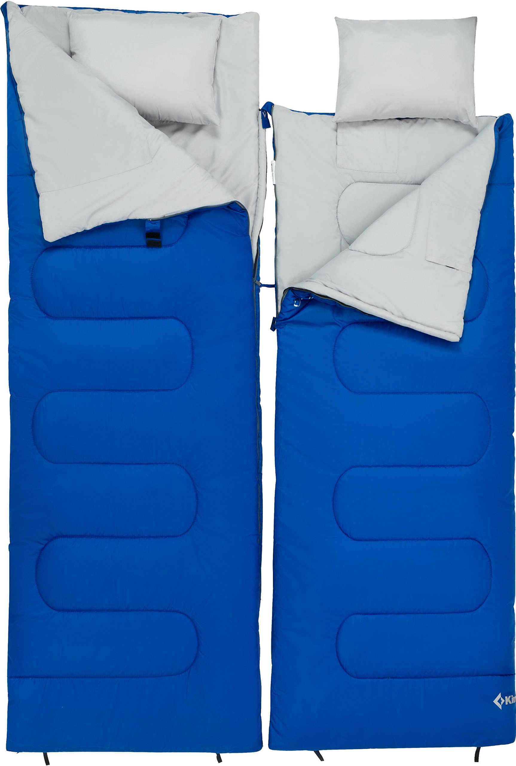 Sac De Couchage Double KingCamp 220x150cm - Détachable, 2 Oreillers, Température Confort 7°C