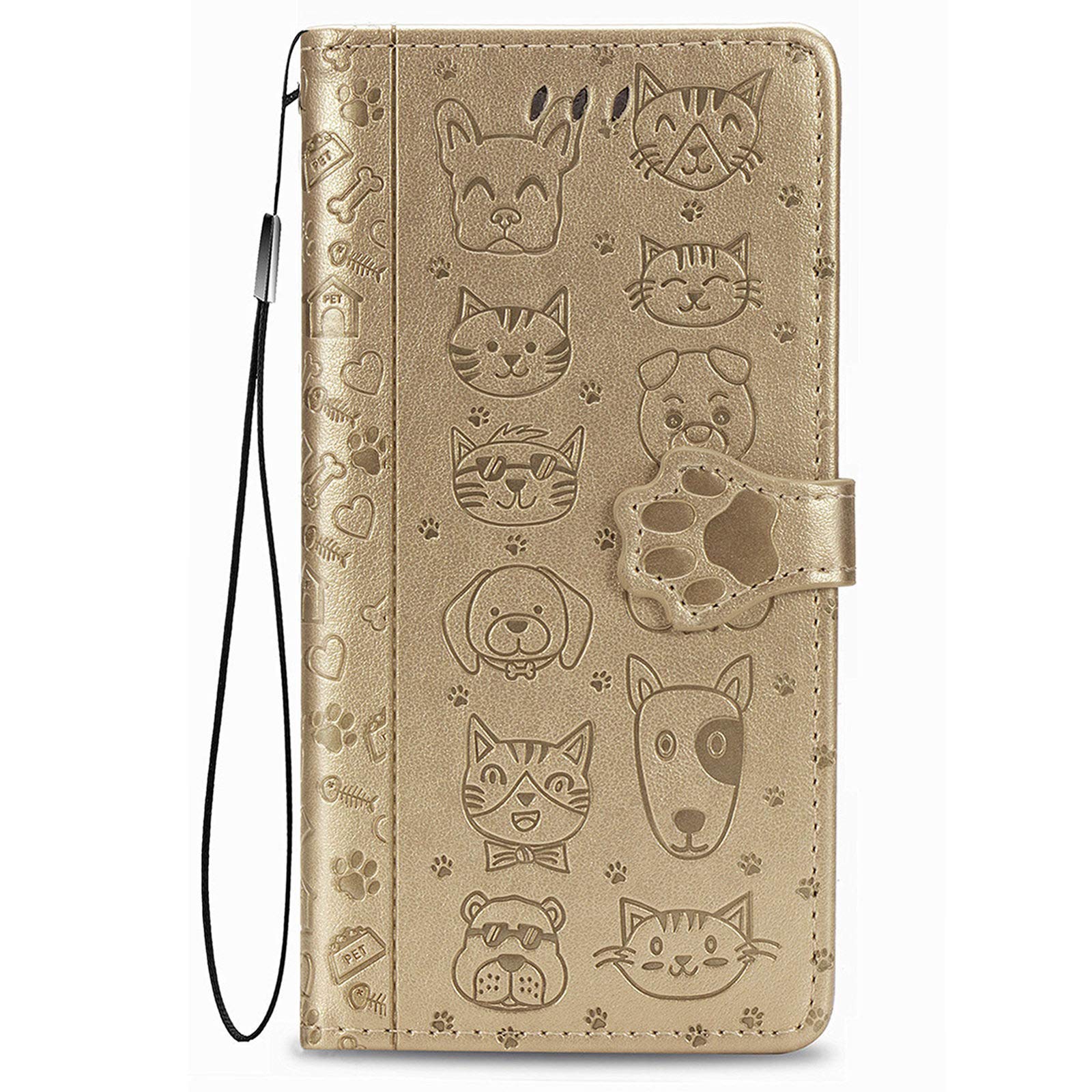 Fertuo Cover Portafoglio Per Google Pixel 7 – Custodia A Libro In Pelle Con Porta Carte E Disegno Gatto Cane (Viola)