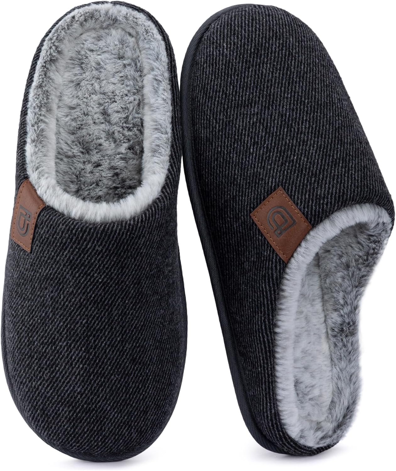ULTRAIDEAS Men's Slippers - Comfy Winter Warm Fur Lined