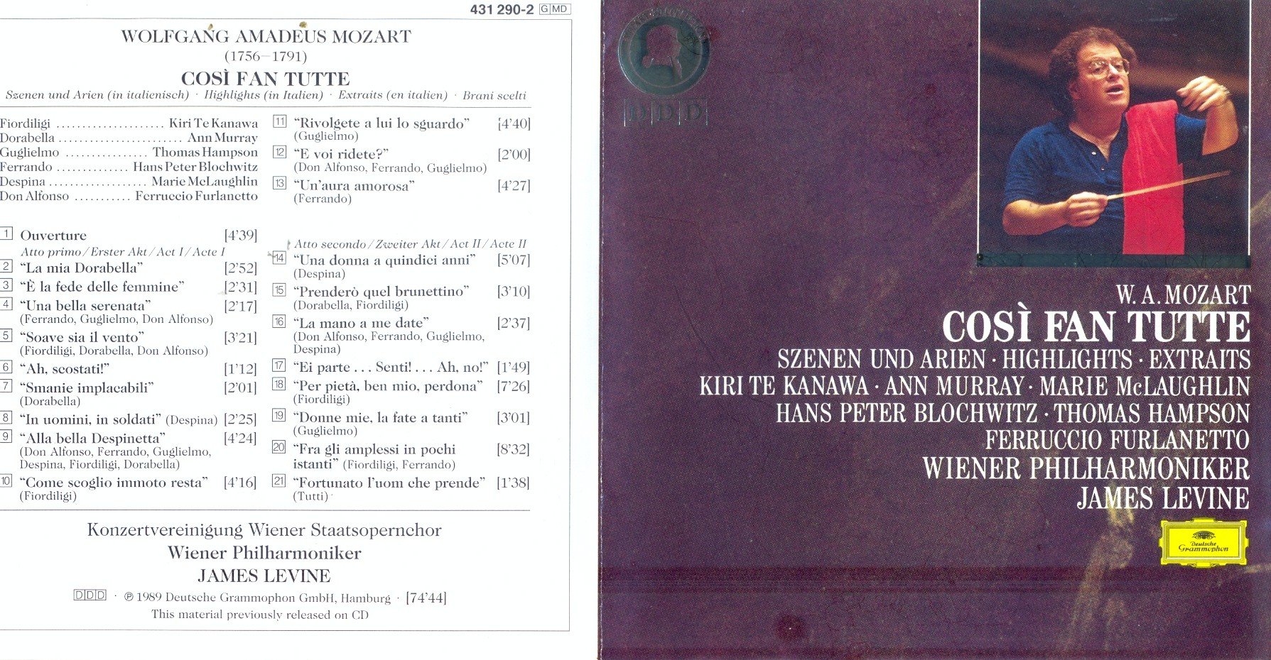 Mozart Wa-Cosi Fan Tutte-Extraits-Levine-Orchest.Phil.Vienne [Audio CD]