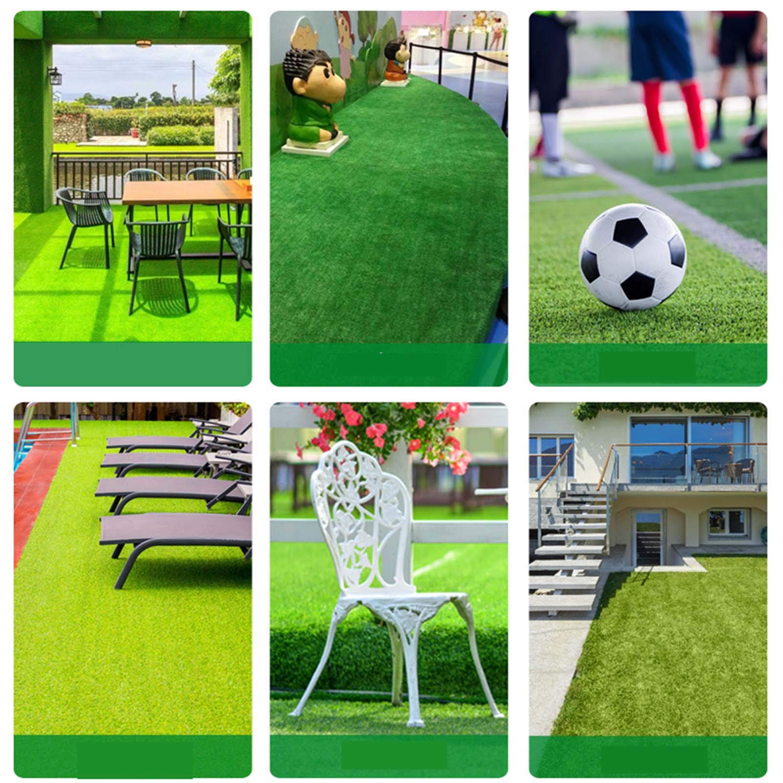 Erba artificiale – Tappeto sintetico spesso per giardino, cortile, prato e paesaggio, tappeto realistico in erba sintetica