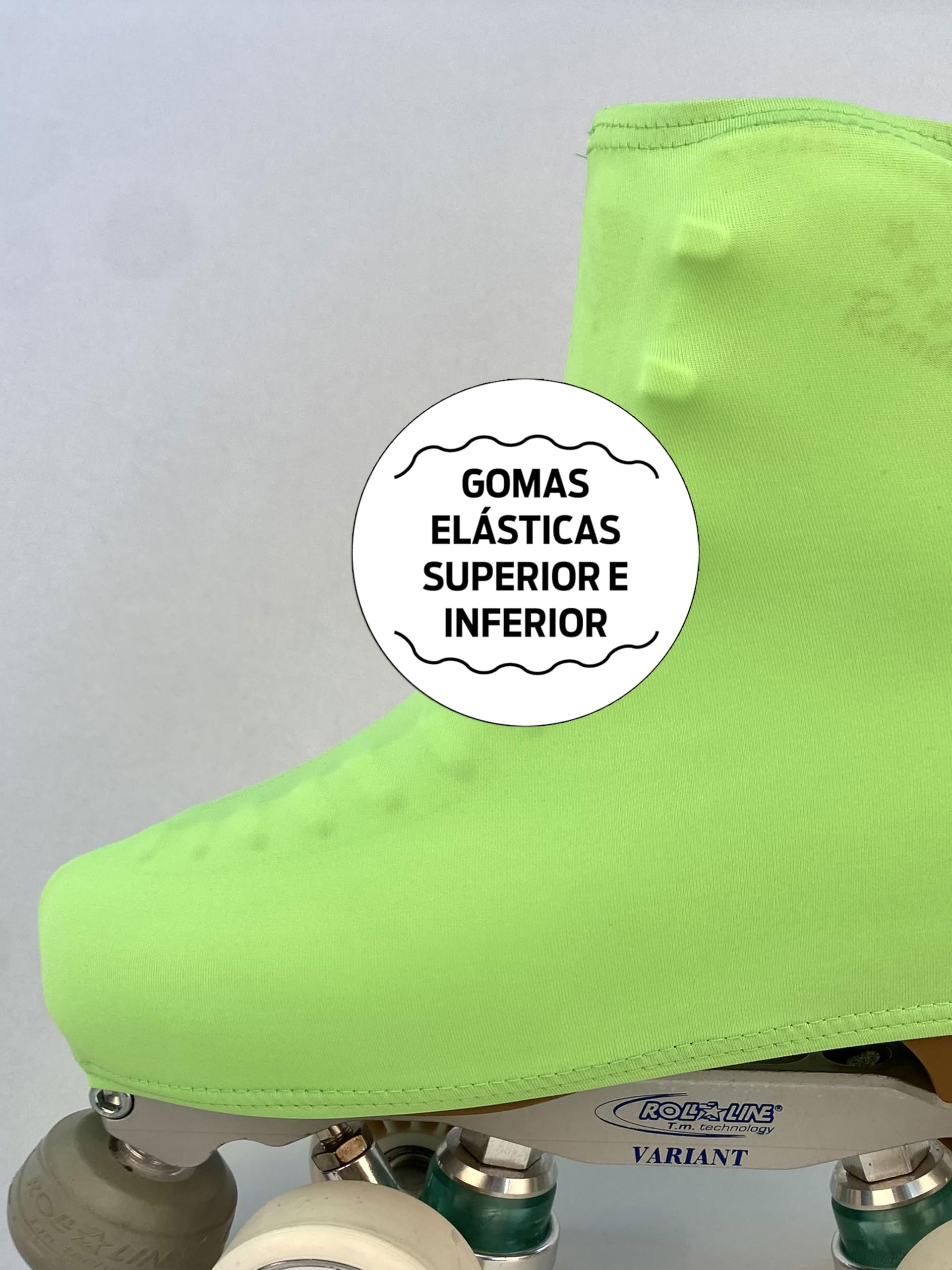 CRLSPORT Cubrepatín para Niña y Mujer, Funda Patín Skate, 180 Densidad, Talla Universal, Verde Flúor