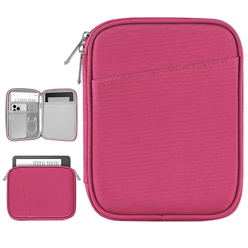 Vinabilia 6-7 Inch Sleeve Carrying Case for 7" Kindle Colorsoft Signature Edition and All-New Kindle Paperwhite, Protective Sleeve Cover Pouch Bag for 6" Kindle/K indle Oasis/E-Reader, Raspberry - Raspberry
