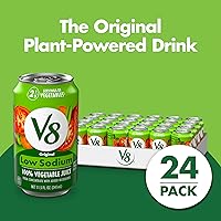 Vista 2 de V8 Jugo de verduras original bajo en sodio, 100% vegetal, lata de 11.5 onzas líquidas (paquete de 24)