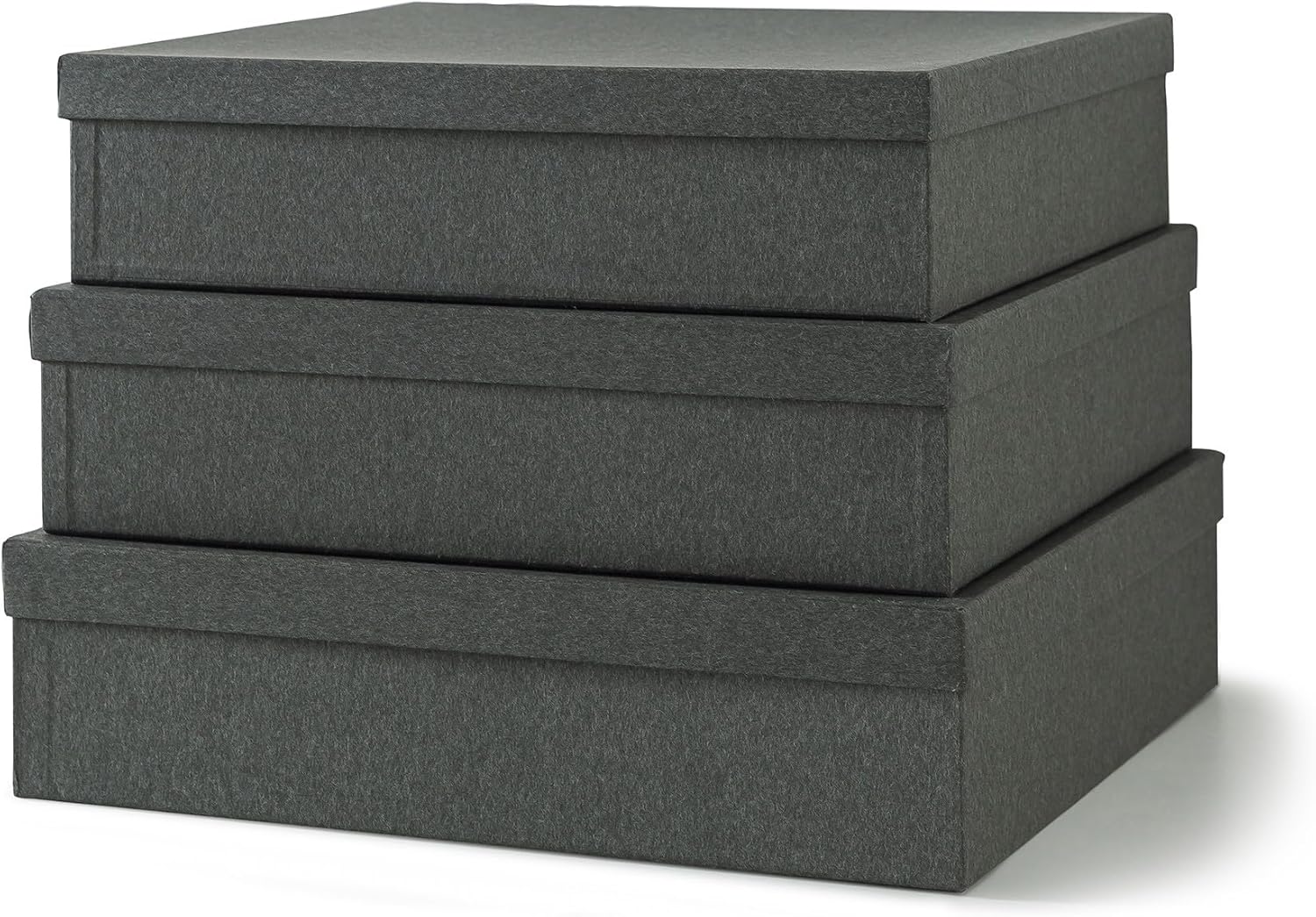 Soul & Lane Charcoal Black Kraft Paper Storage Boxes with