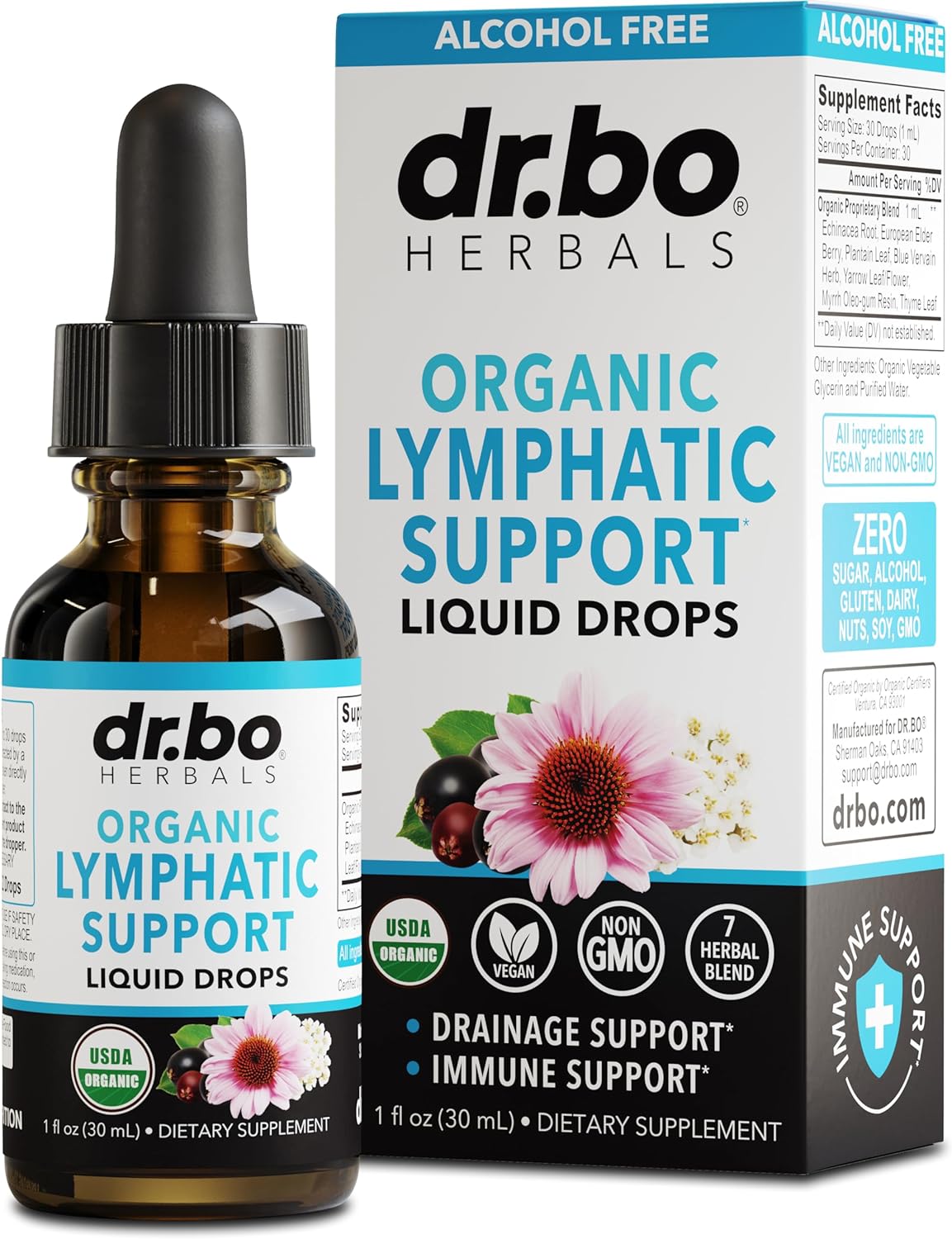 Lymphatic Drainage Supplements Drops Organic Lymphatic Support Liquid Drops