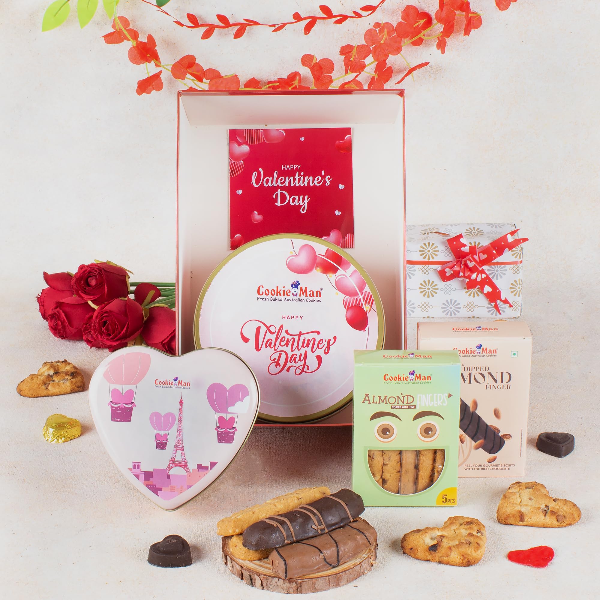 Cookieman Valentines Day Chocolates & Heart Shaped Choco Chip