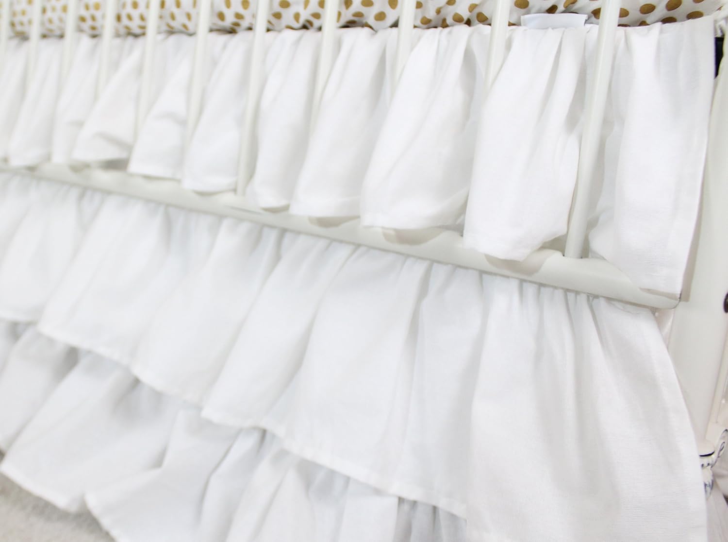 Solid 3 Tiered Ruffled Crib Skirt - Fits Standard Cribs (Pink) : Baby