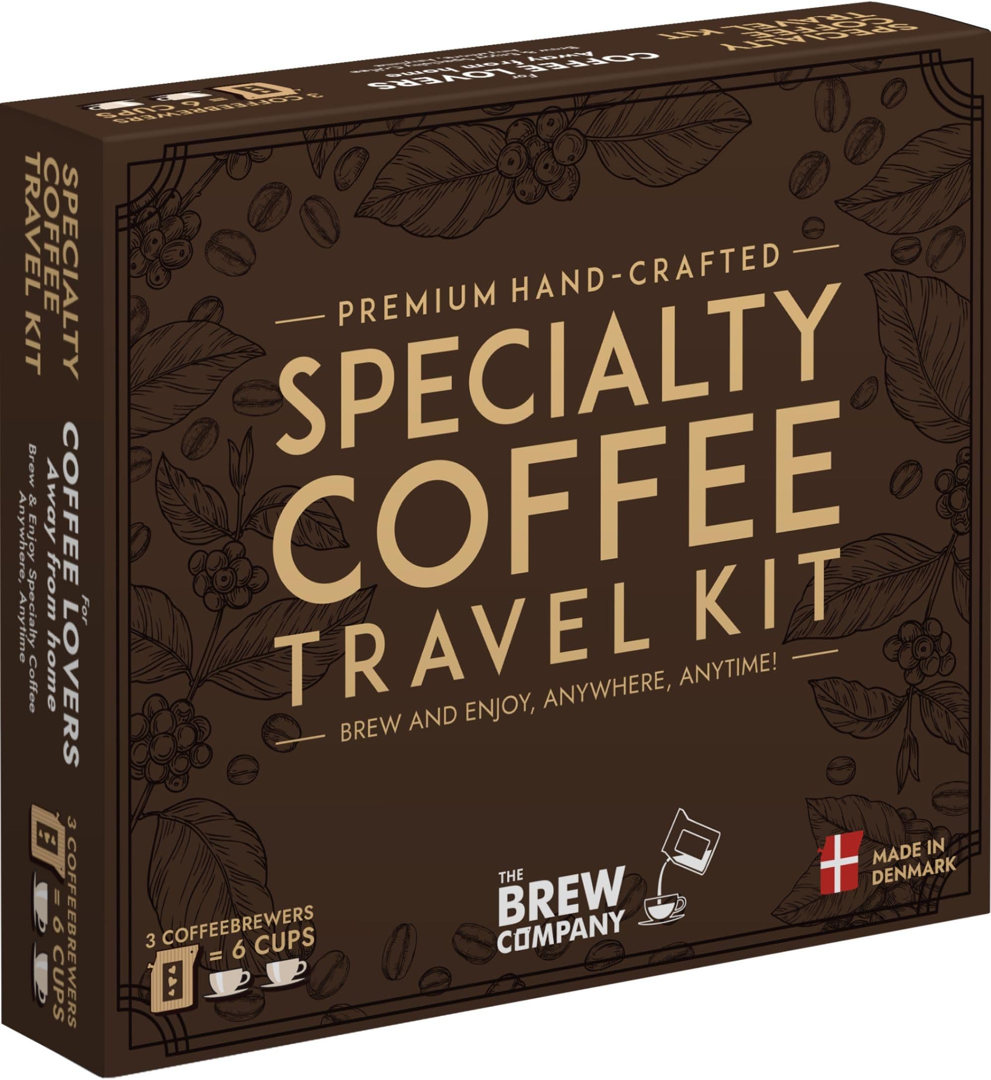 Specialty Coffee Travel Kit - Gift Set for Men & Women with 3 of the World’s Finest Single Estate Specialty & Organic Coffees | Brew & Enjoy Anytime, Anywhere | Hamper Style Letterbox Gift Idea
