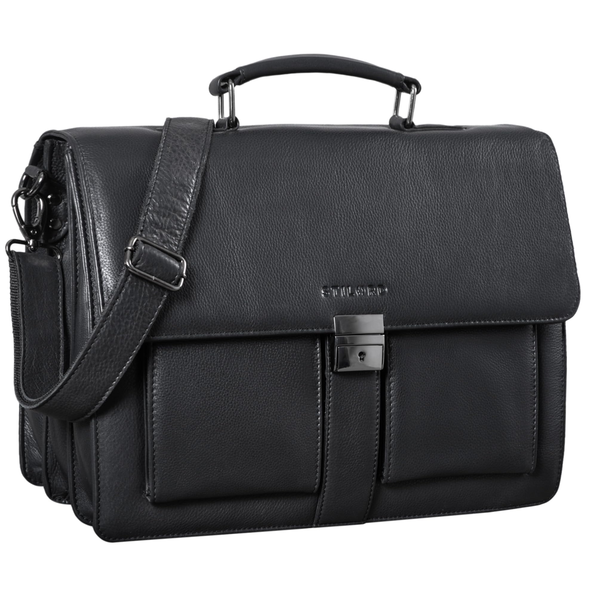 STILORD “Eros” Ventiquattrore Grande Uomo Pelle Vintage Borsa Lavoro Porta Computer 15,6 Pollici Portadocumenti Insegnante Professore Colore:seppia - marrone
