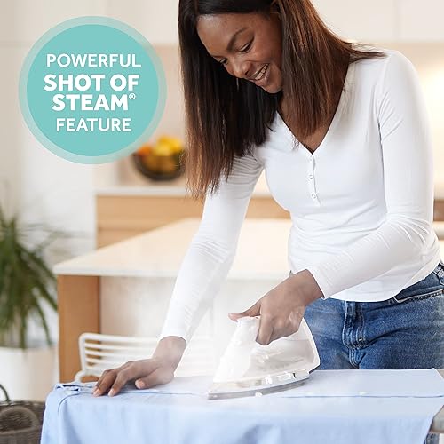 Miniatura 2 de Sunbeam Classic Plancha con placa de asiento antiadherente antigoteo de tamaño mediano 1200 vatios con disparador de vaporfunción de disparo