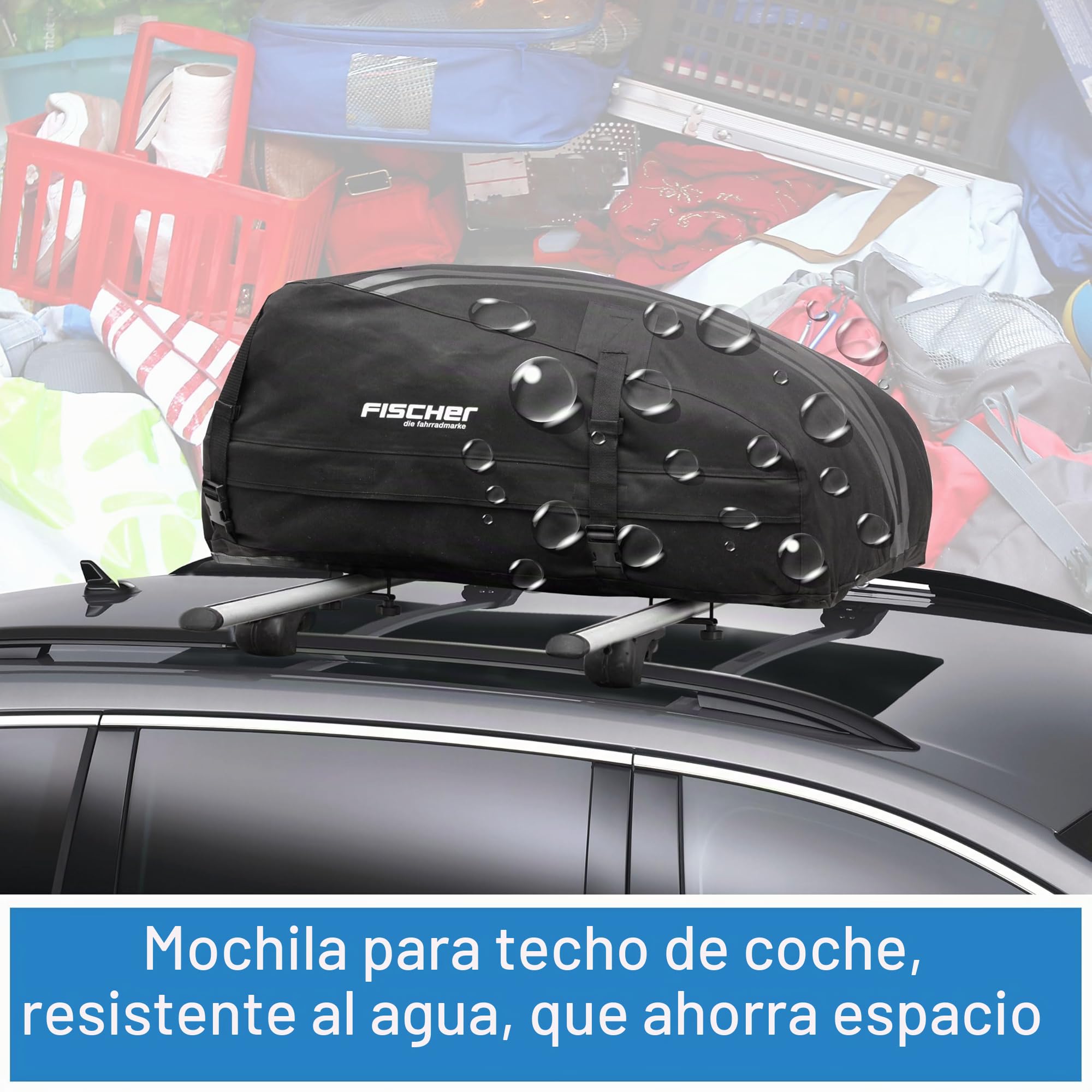FISCHER 126000 - Cofre para techo (plegable, resistente al agua, 270 L, con bolsa de almacenamiento)