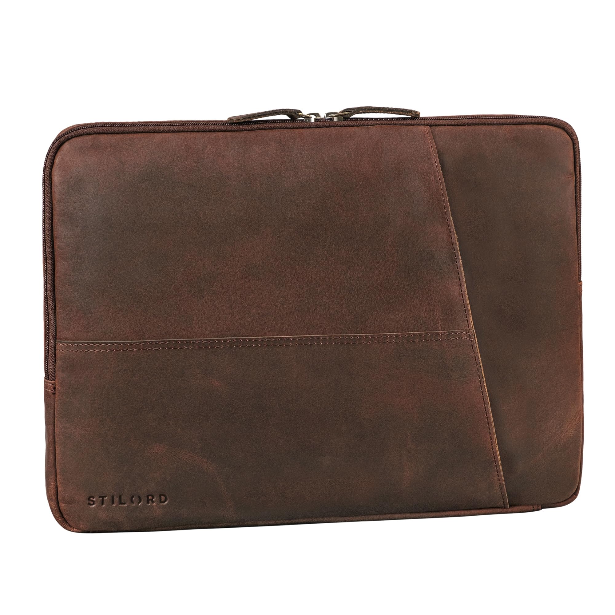 STILORD "Cannes" Borsa Porta PC Pelle 15.6 Pollici Uomo e Donna Custodia Notebook Cartella Portadocumenti Protettiva per Tablet 10,1 Pollici Cuoio Autentico Colore:zamora - marrone