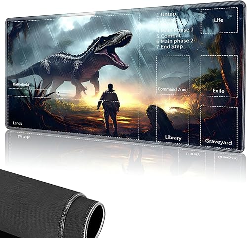 Miniatura 8 de Tapete de juego para MTG, tapete de juego de cartas cosido con zona mágica para juegos de cartas MTG, tapete de juego de cartas de 24 x 14 pulgadas,