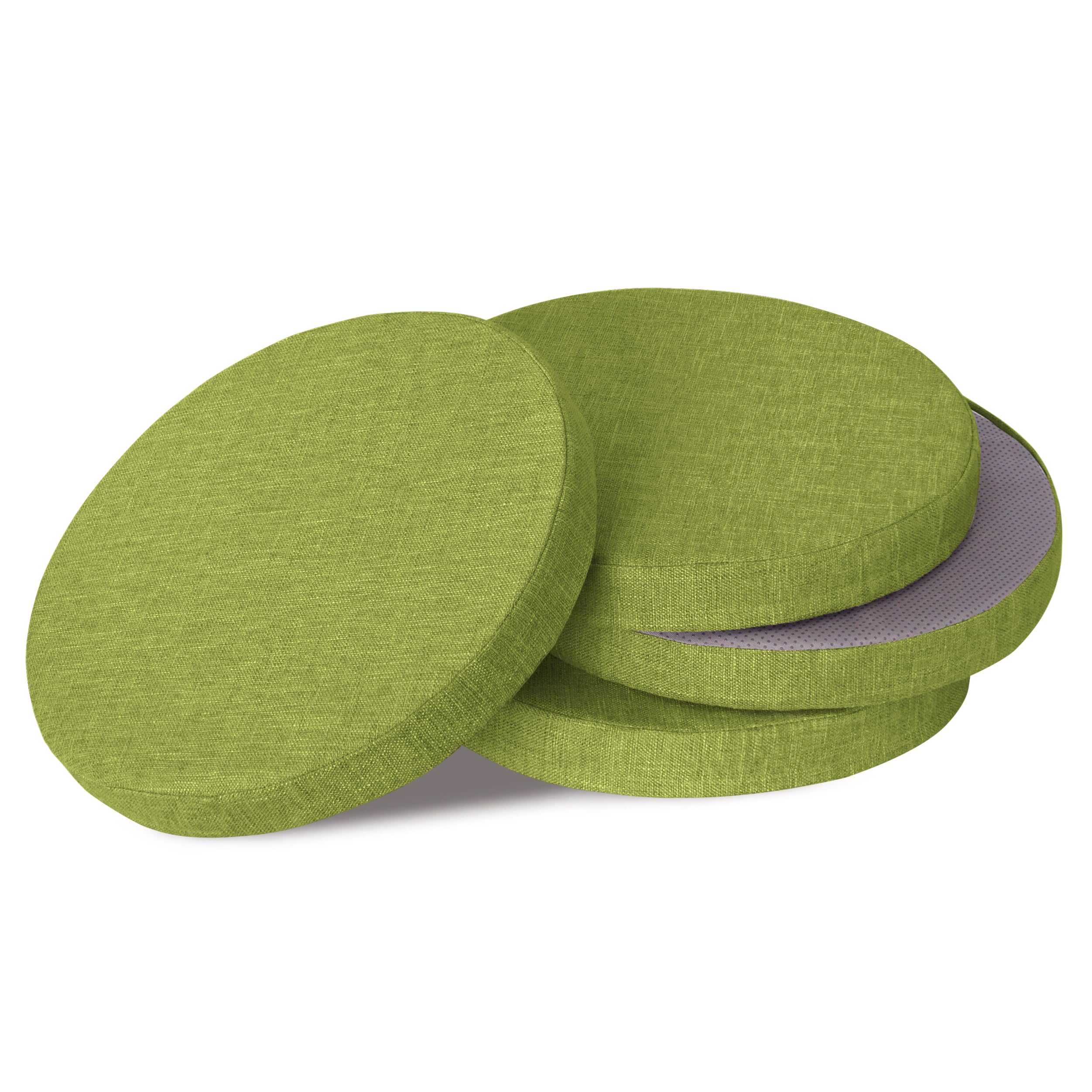 OVOV Round Chair Cushions for Dining Chairs 2 Pack Extra Thick Seat Cushion Circle Chair Pads with Removable Cover and Non Slip Bottom Beige (16x16 Inch) — view 17