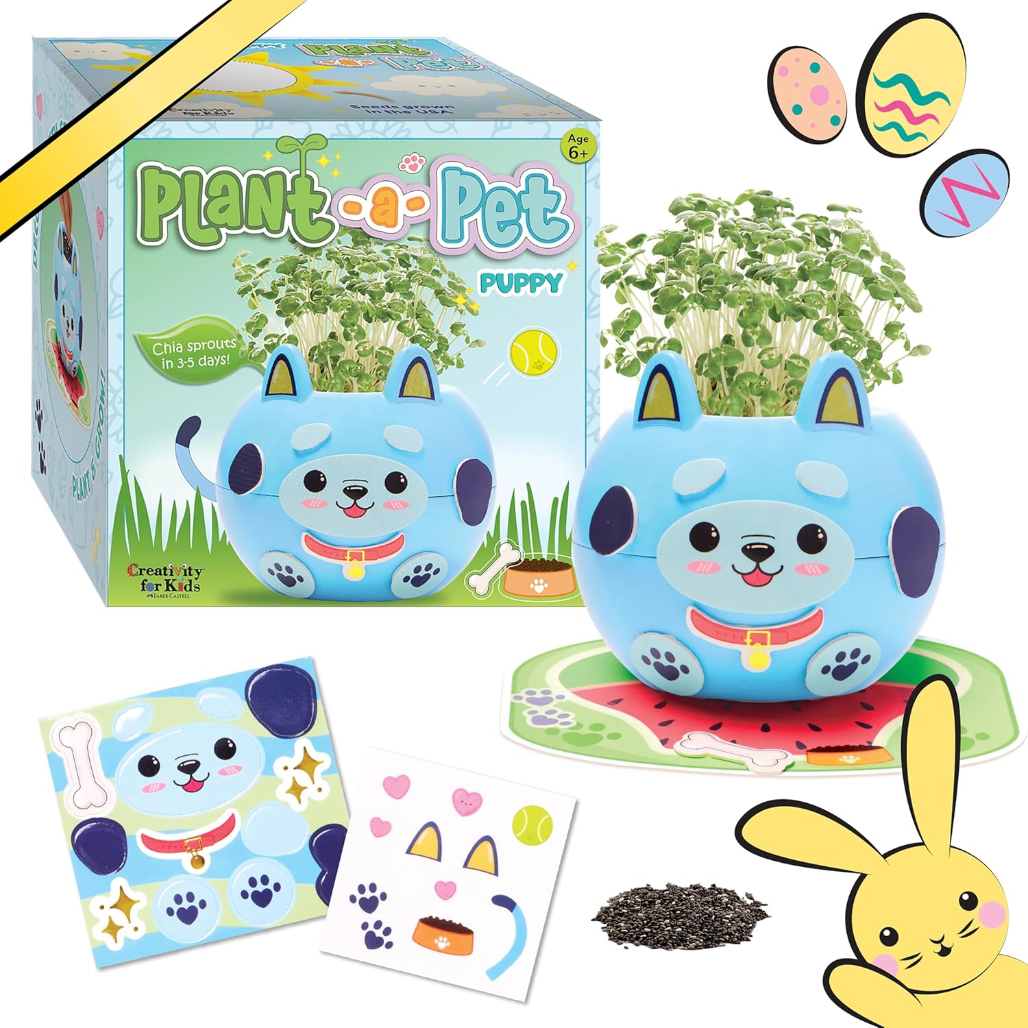 Creativity for Kids Plant-A-Pet: Puppy Toys for Girls - Mini Gifts and Easter Basket Stuffers for Girls, Arts and Crafts for Kids, DIY Activity Set (Ages 6+) (Pack of 6)