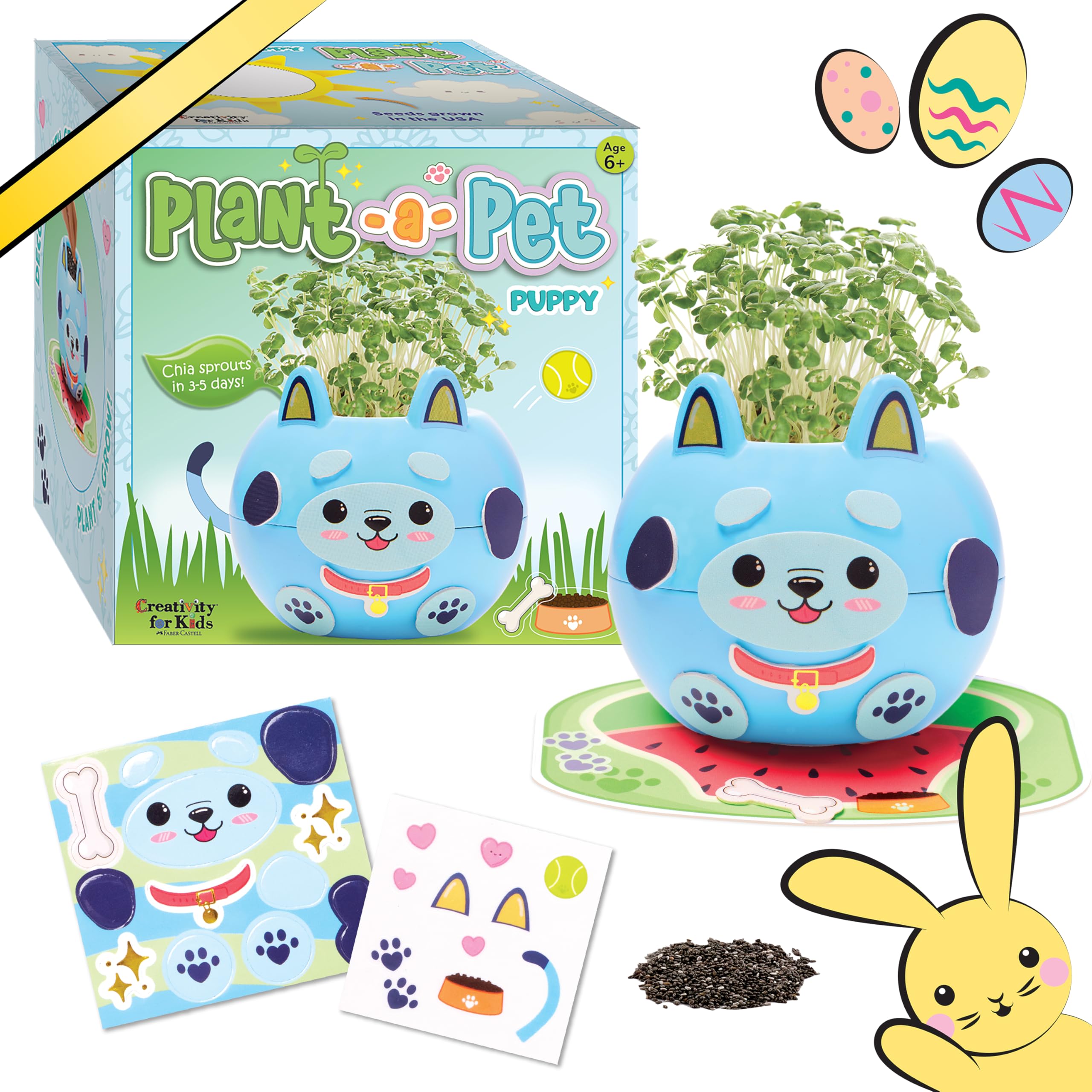 Creativity for Kids Plant-A-Pet: Puppy Toys for Girls - Mini Gifts and Easter Basket Stuffers for Girls, Arts and Crafts for Kids, DIY Activity Set (Ages 6+)