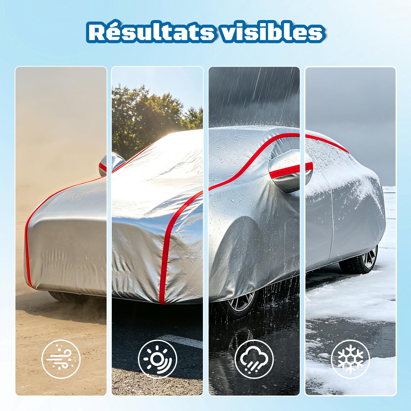 Autoabdeckung für BMW M3 Coupé/Cabrio E46，Wasserdicht,Atmungsaktiv, Vollständige Abdeckung, Mit Reflektierenden Streifenfür Den Außenbereich, Schneefest, Regenfest
