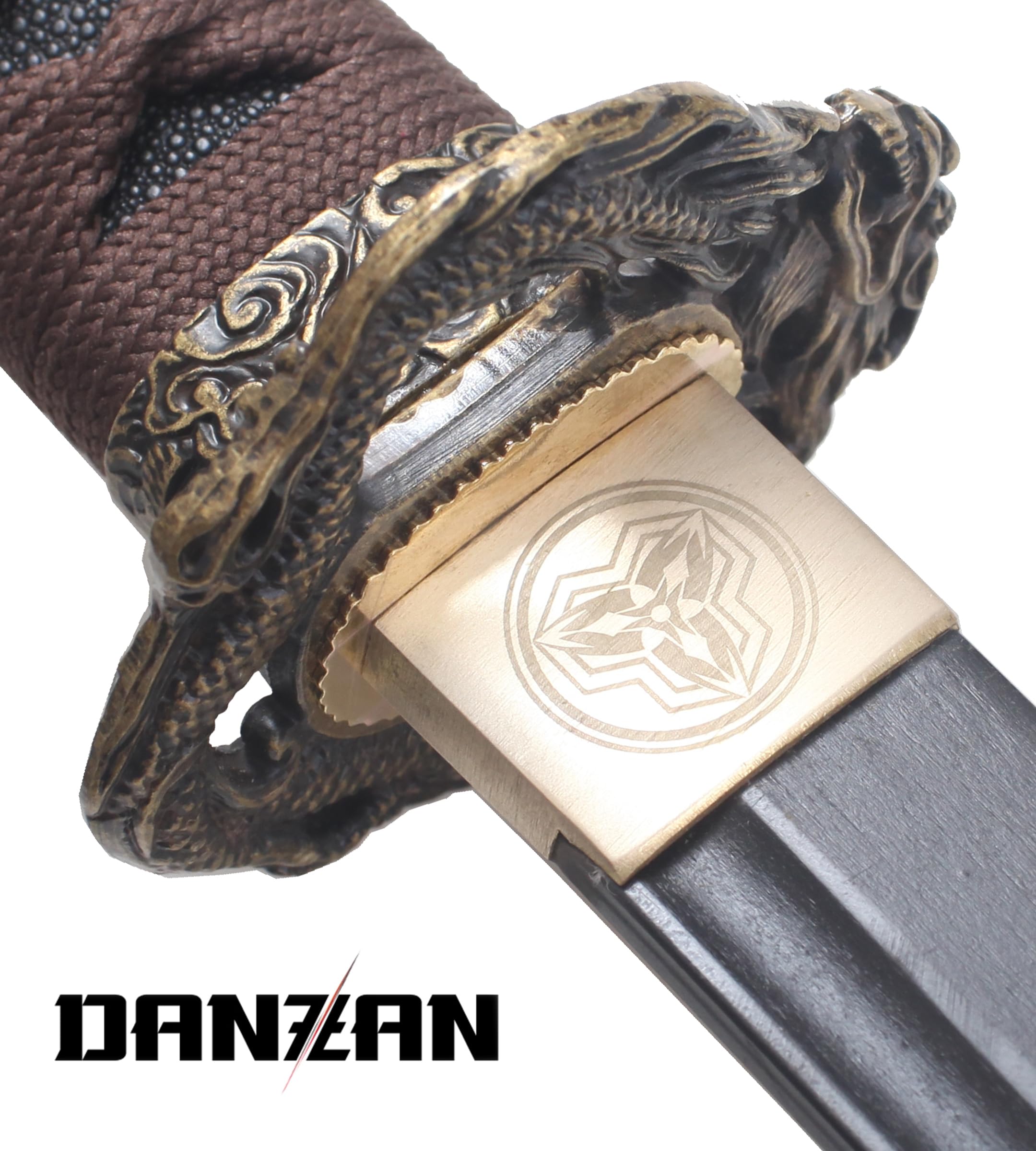 Danzan Katana en Bois Lame en Bois Katana Dragon Sabre en Bois Epee Entrainement Katana Japonais Epee - Lame Bois Noire