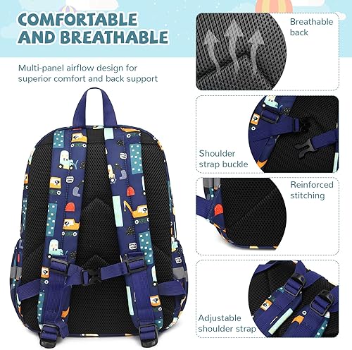 Miniatura 4 de Mygreen Mochila preescolar, mochilas para niños pequeños con correa en el pecho, Modernoajustado