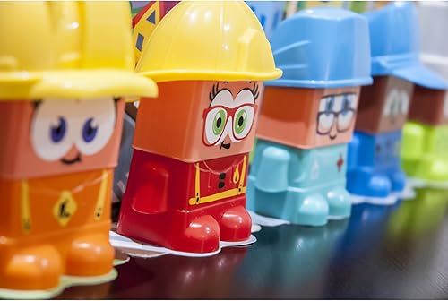 Miniatura 3 de Miniland Juego de mesa de bloques de trabajo para niños pequeños de 2 años – preescolares de 4 años, enseña carreras, diversidad, desarrollo