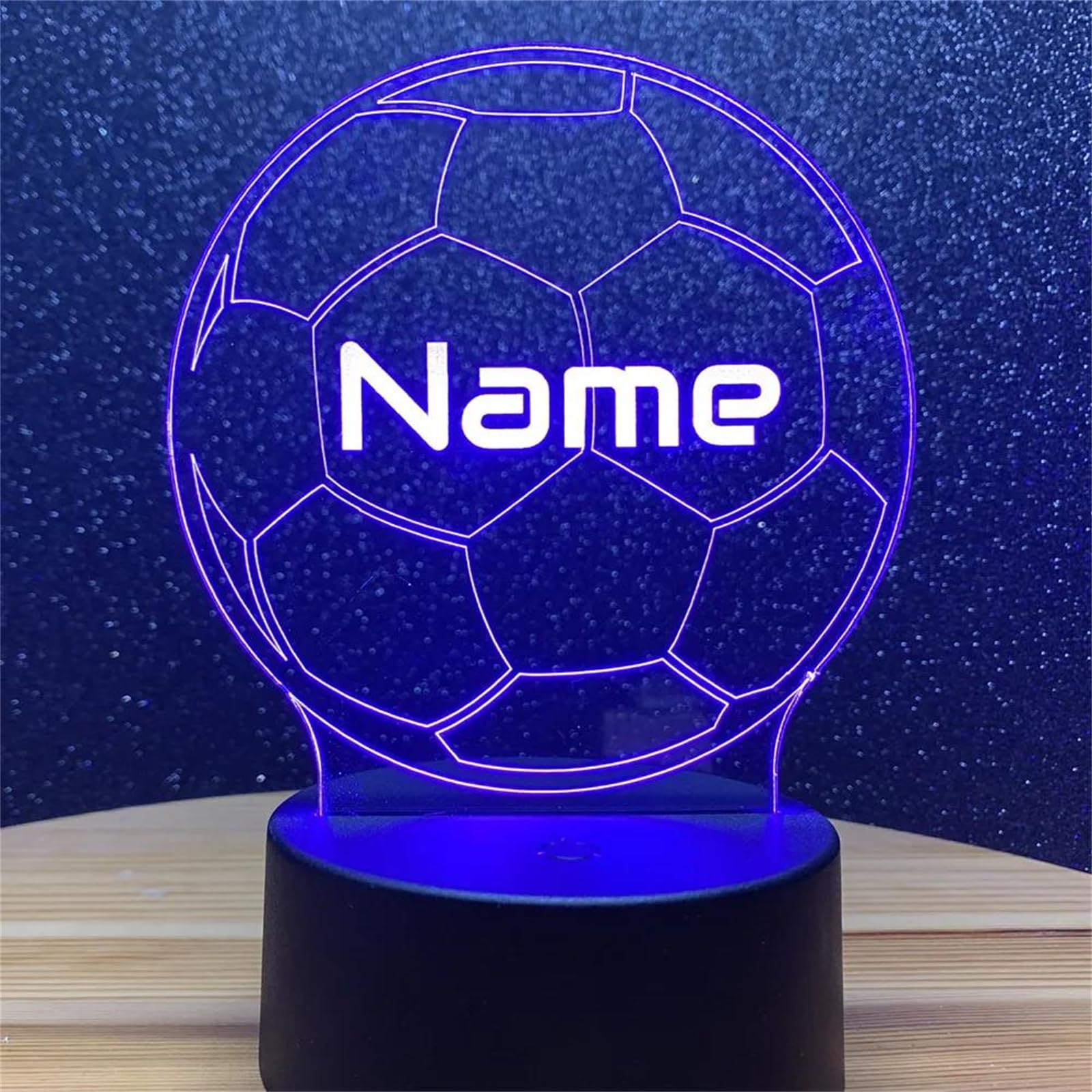 Luz led Nocturna de fútbol Personalizada, Grabado láser Personalizado con Nombres, lámpara de neón táctil para Cambiar el Color de la luz, Regalo para Amantes de los Deportes,B