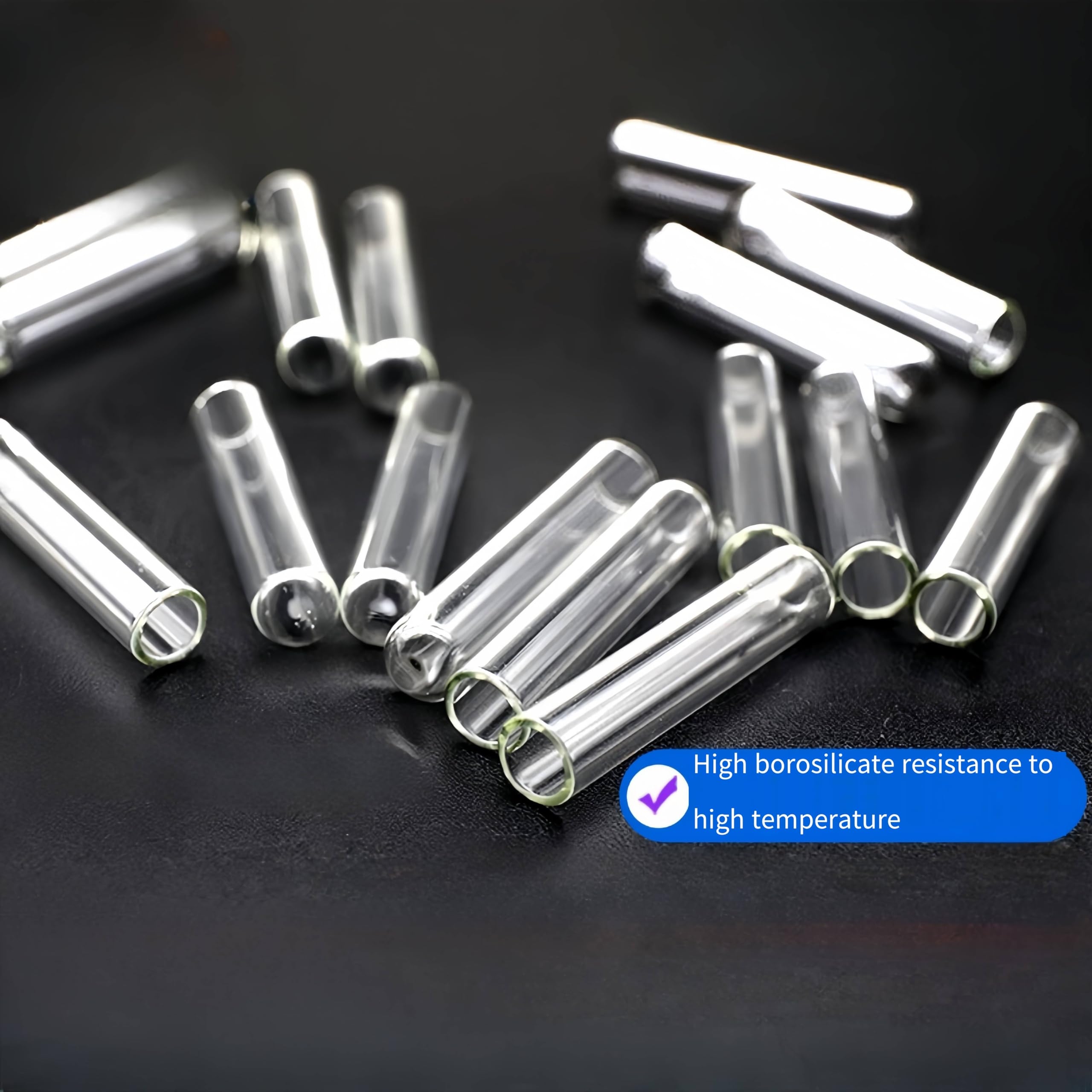 Tubo de fermentación invertido de vidrio de borosilicato, tubos de ensayo pequeños de 6 x 30 mm para análisis químico microbiano, suministros de laboratorio duraderos (juego de 6)