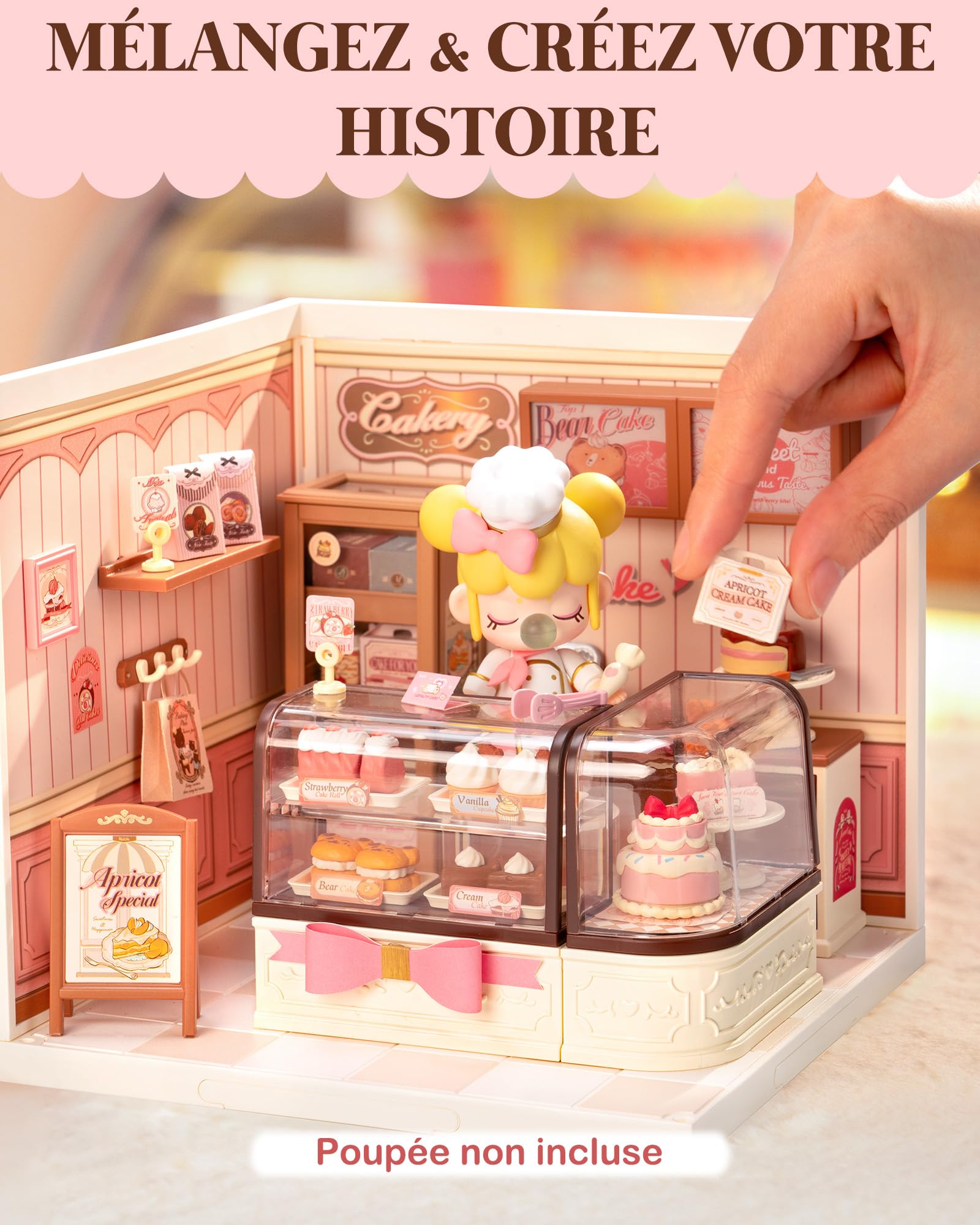 Rolife Super Creator Tasty Cake Shop, Maquette Miniature avec LED sans Colle, Série Collection, Kit Déco Confortable Bureau et Chambre, Cadeau Anniversaire Filles Femmes