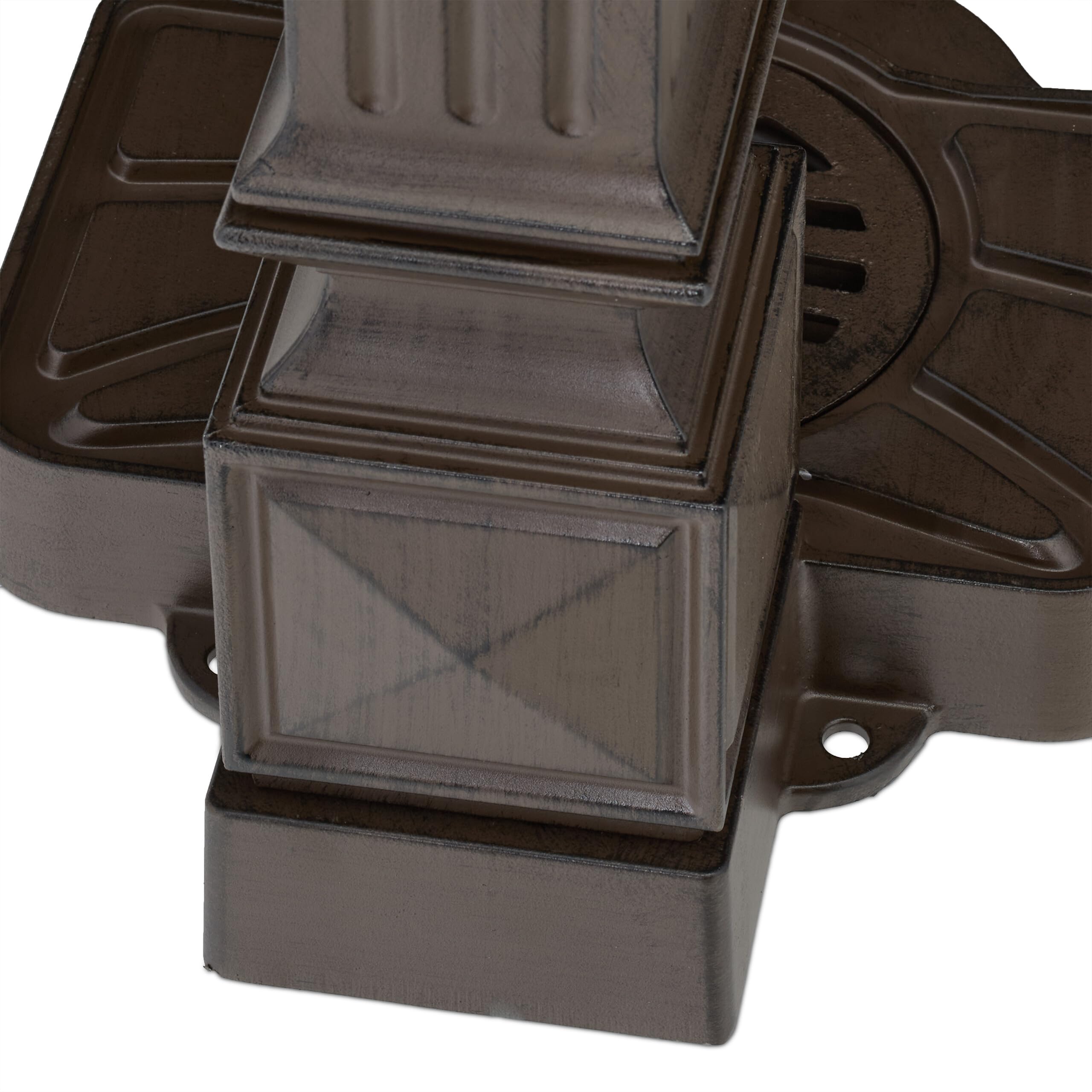 Relaxdays Fontaine extérieure de Jardin, avec Robinet et bac, HxLxP : 82 x 29 x 33 cm, Aussi pour la terrasse, Marron