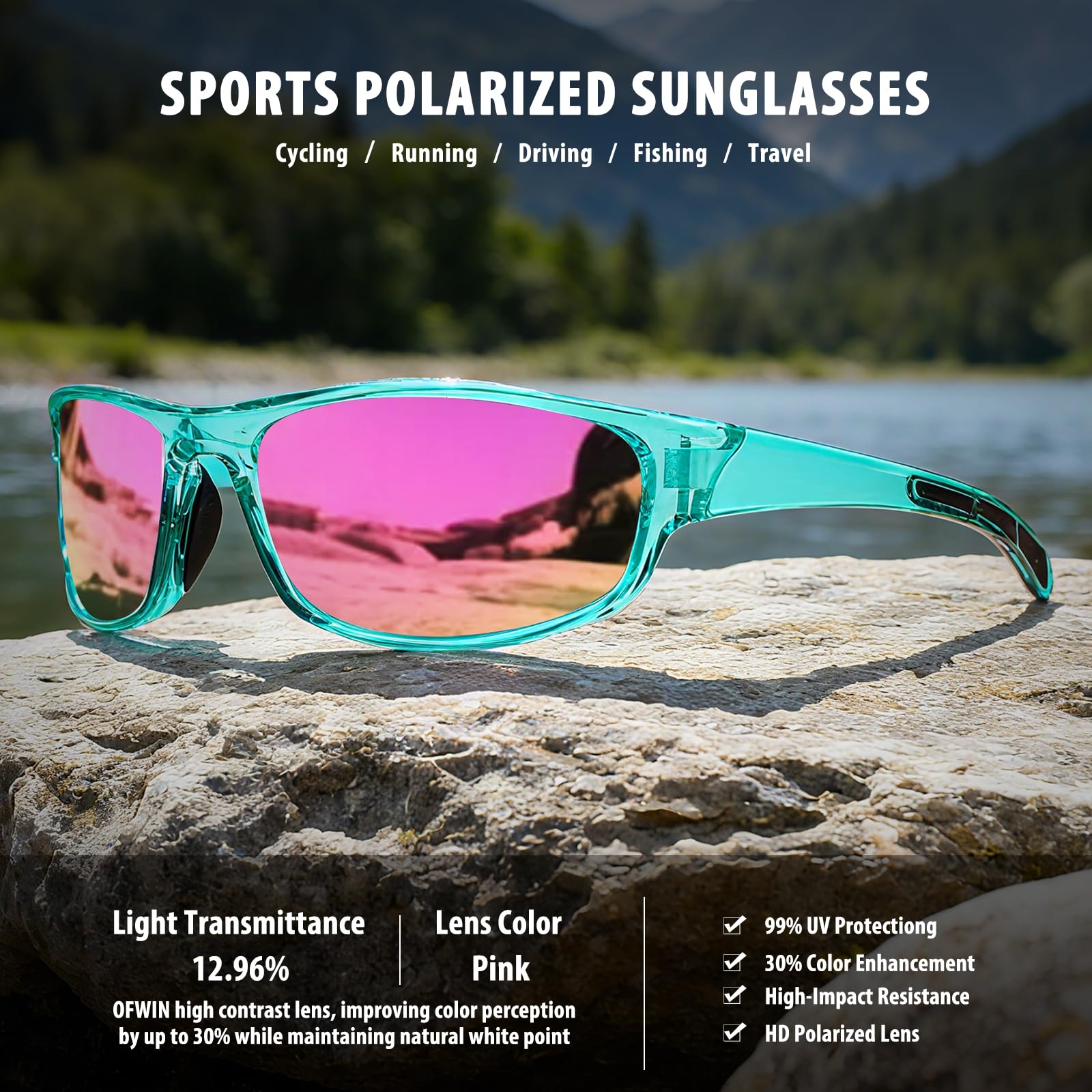 Occhiali da sole sportivi polarizzati per uomini e donne occhiali da sole avvolgenti occhiali da sole pesca ciclismo guida corsa protezione UV