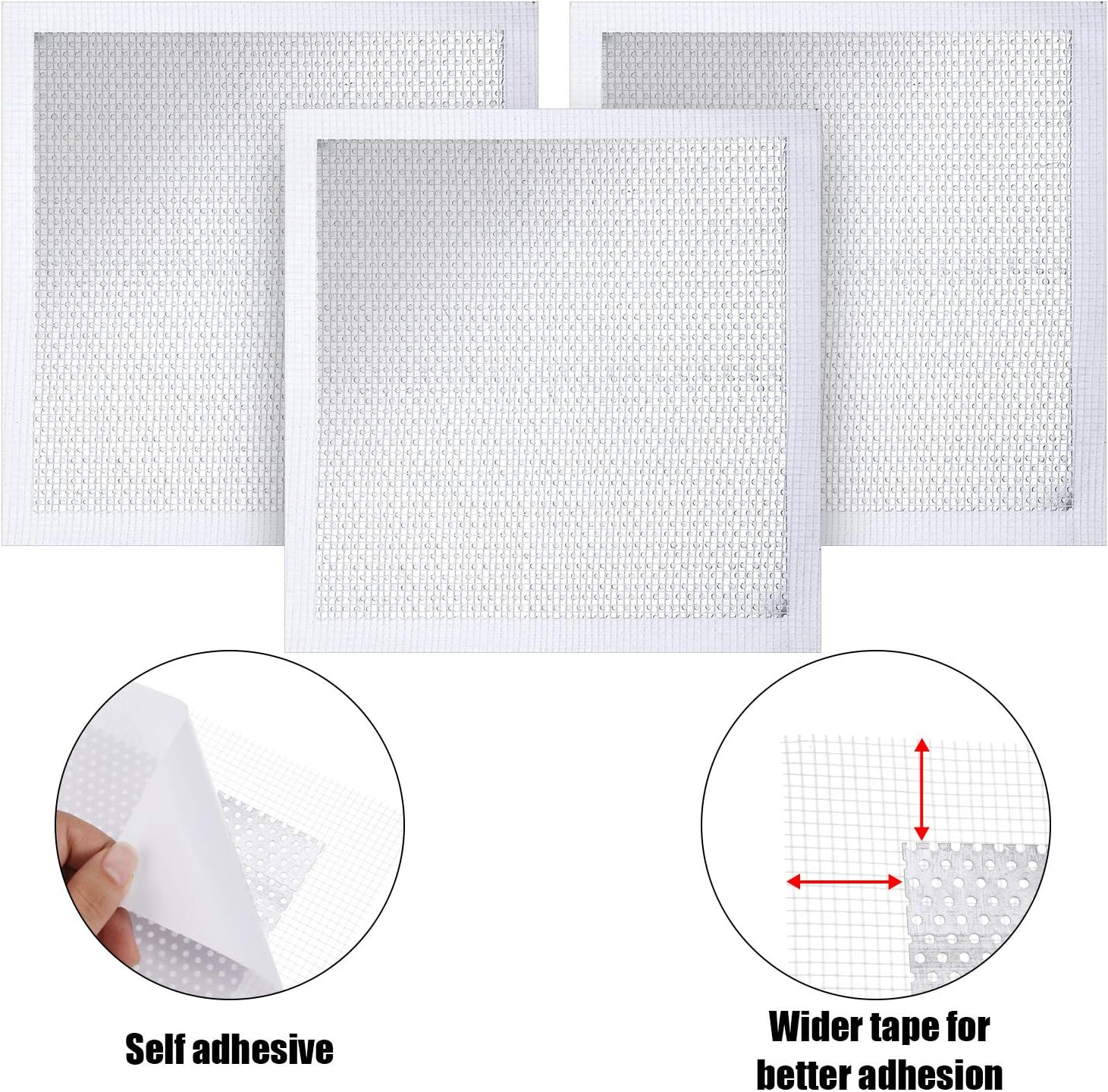 Aluminum Wall Repair Patch Self Adhesive Screen Patch Repair for Drywall Plasterboard (6 Pieces, 6 Inch)