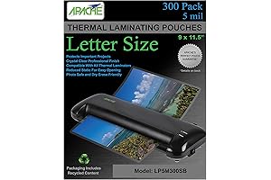 Apache Laminating Pouches 5 mil 9 x 11.5 inch Laminate Sheets Compatible...