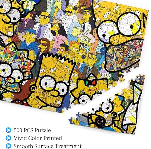 Miniatura 3 de ZOOLAA Rompecabezas de 500 piezas  Desafiante y divertido juego de rompecabezas de dibujos animados, piezas de rompecabezas de cartón, obras de arte