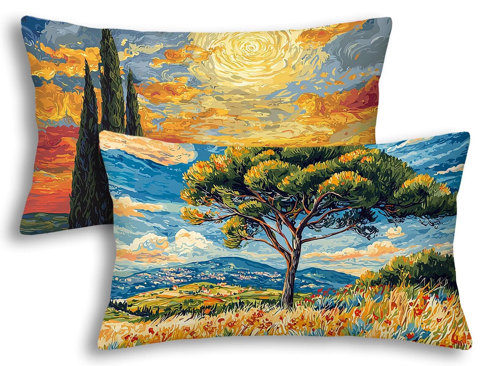 Housse coussin exterieur impermeable tissu de qualite superieure lot de 2 rectangulaire