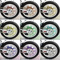 Vista 5 de Qiilu Fundas de radios azul oscuro y verde azulado, 36 piezas, protector de radios de rueda, llantas de motocross, envoltura protectora