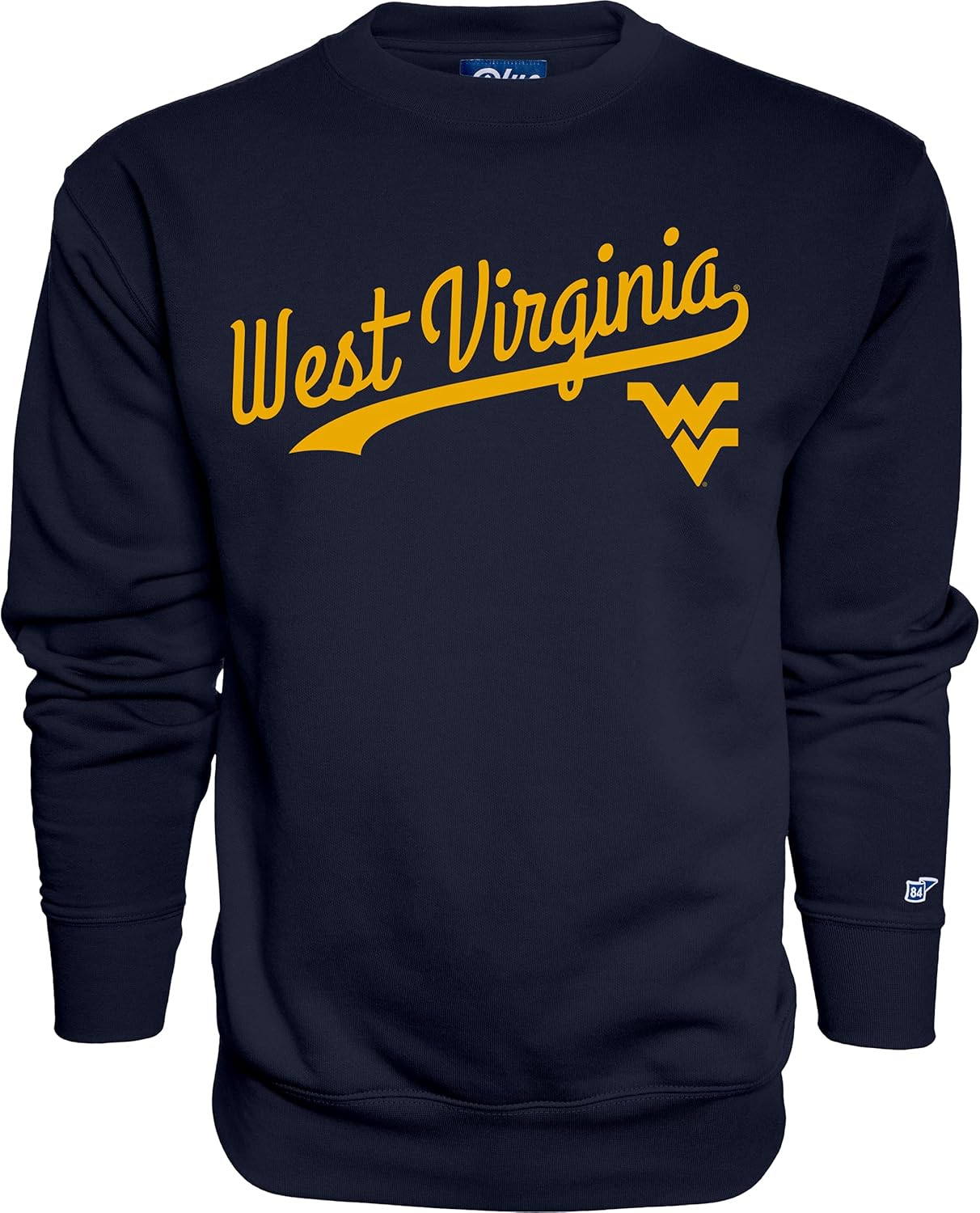 Blue 84 NCAA mens Crewneck Sweatshirt Cursive Team Color