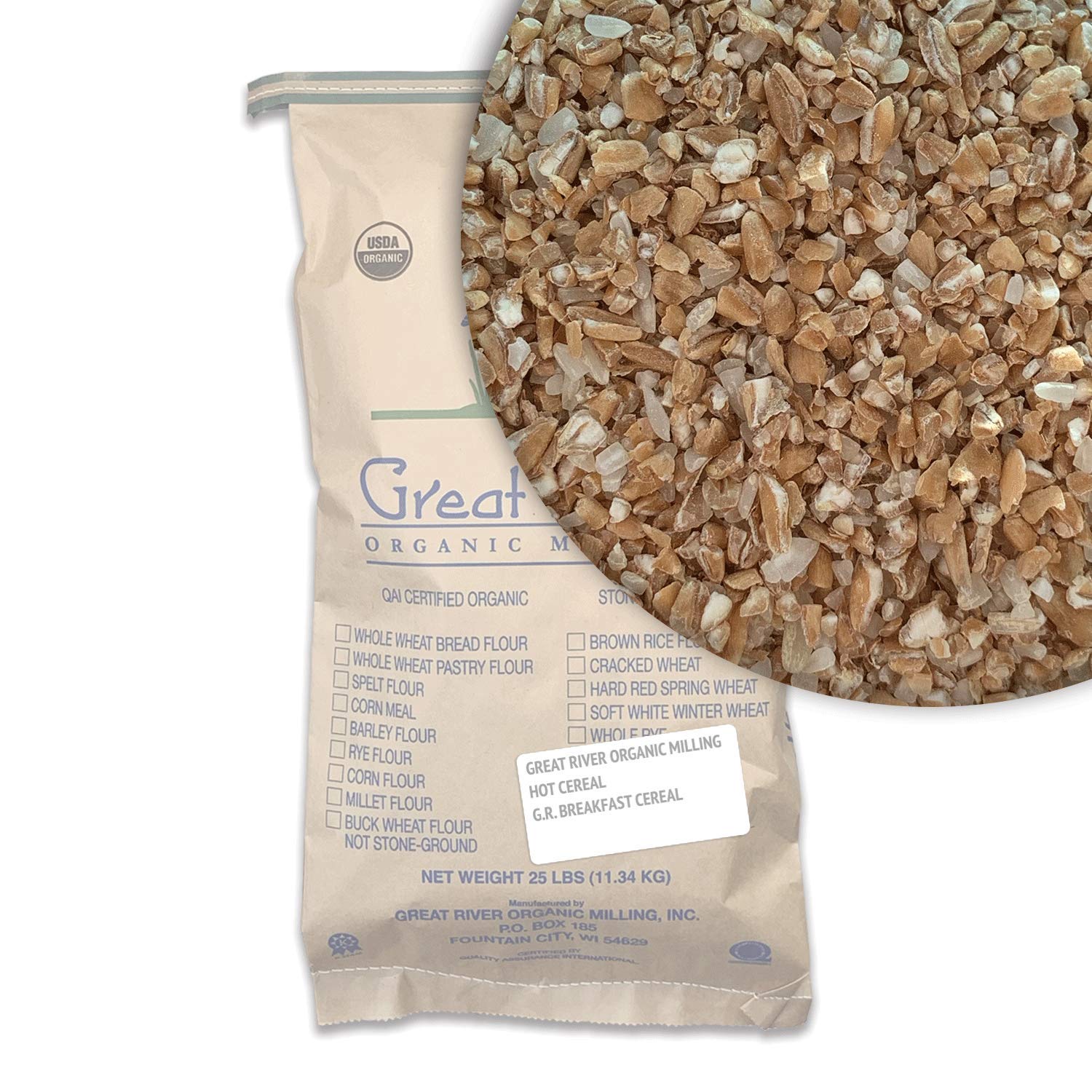 Great River Organic MillingHot Cereal, Breakfast Cereal, Organic, 25-Pounds (Pack of 1)