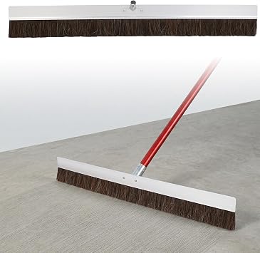48" Aluminum Backed Concrete Broom, 3" Poly & Horsehair Bristles