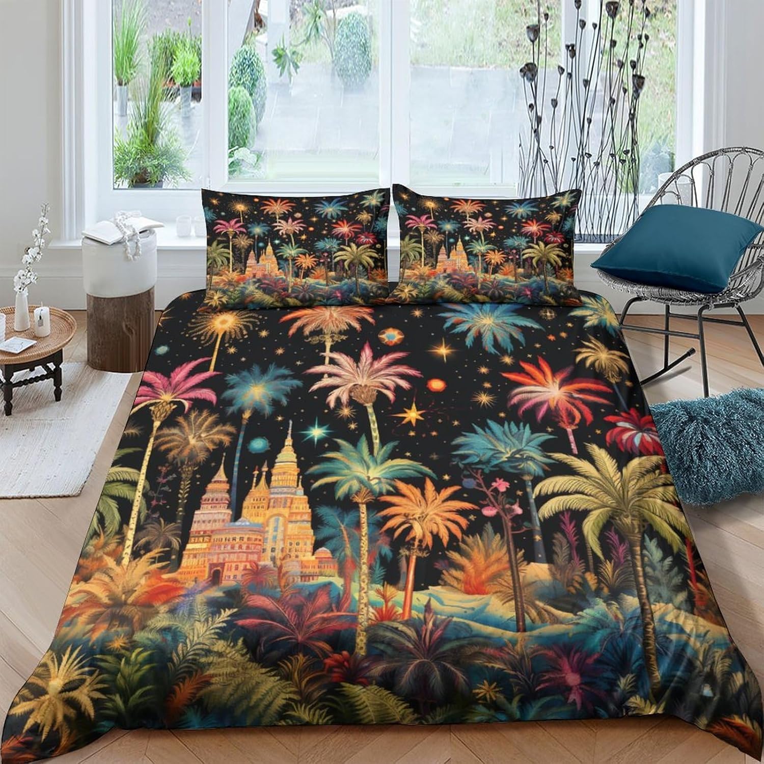 Housse de couette paysage 200x200 en microfibre pour éliminer les plis de lit