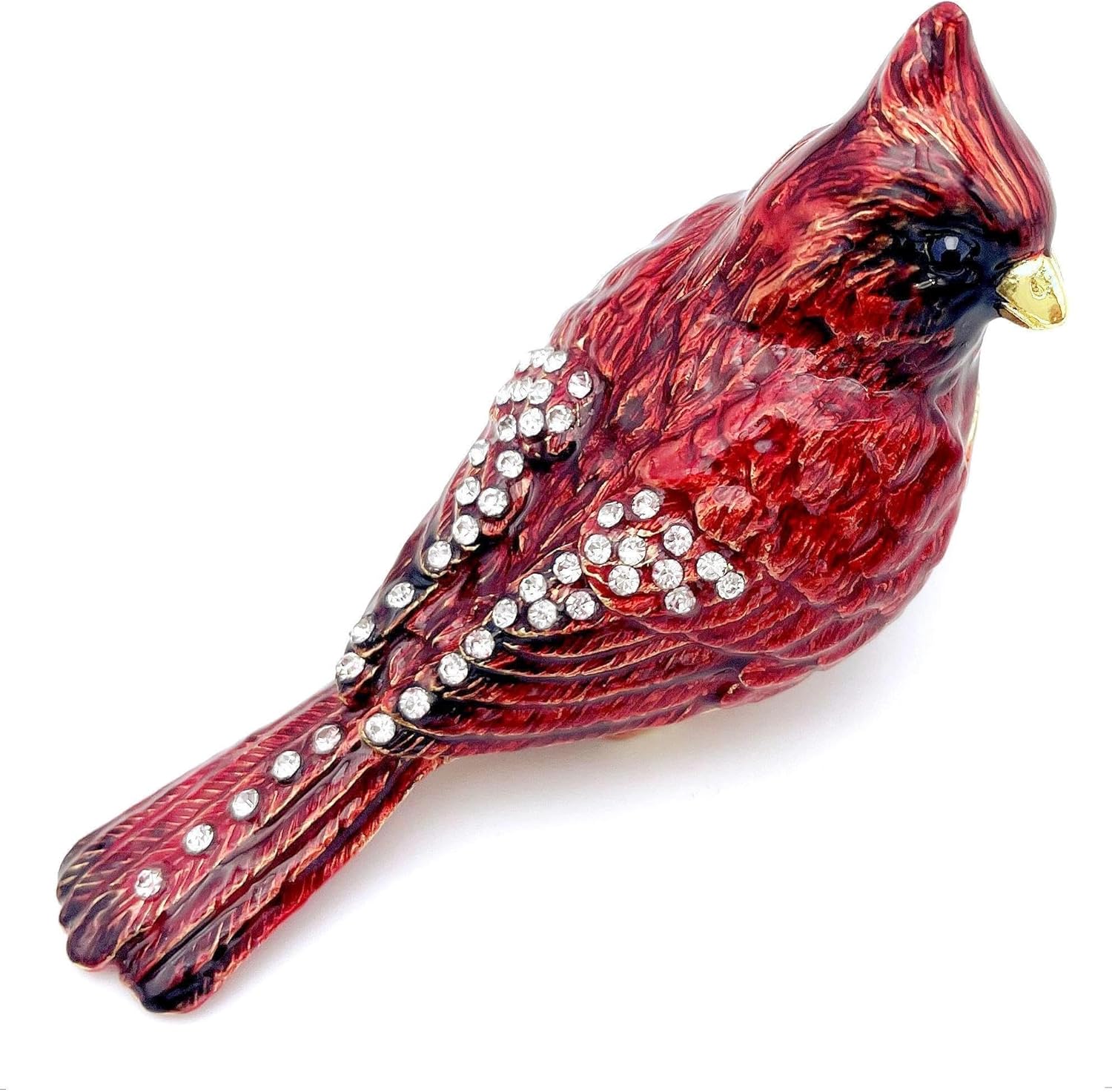 Luxury Red Cardinal Bird Gifts Jewelry Trinket Boxes Hinged.Decorative Keepsake Ring Box.Necklace Rings Earrings Organizer.Bird Figurines Accents Home Decor Gifts for Women. - Image 2