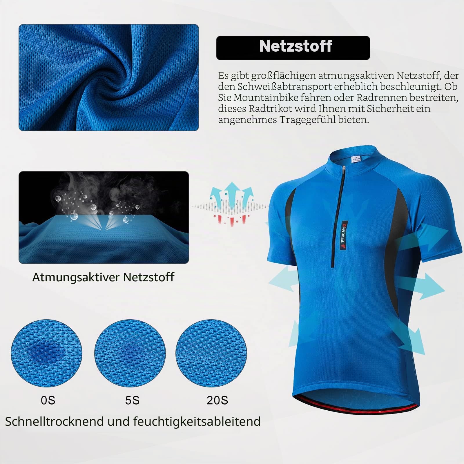 MEETWEE Herren Radtrikot Fahrradtrikot Kurzarm/Langarm, Fahrradbekleidung Fahrrad Trikot T Shirt für Männer, Atmungsaktive Cycling Jersey Schnell Trocknen Radsport Bekleidung