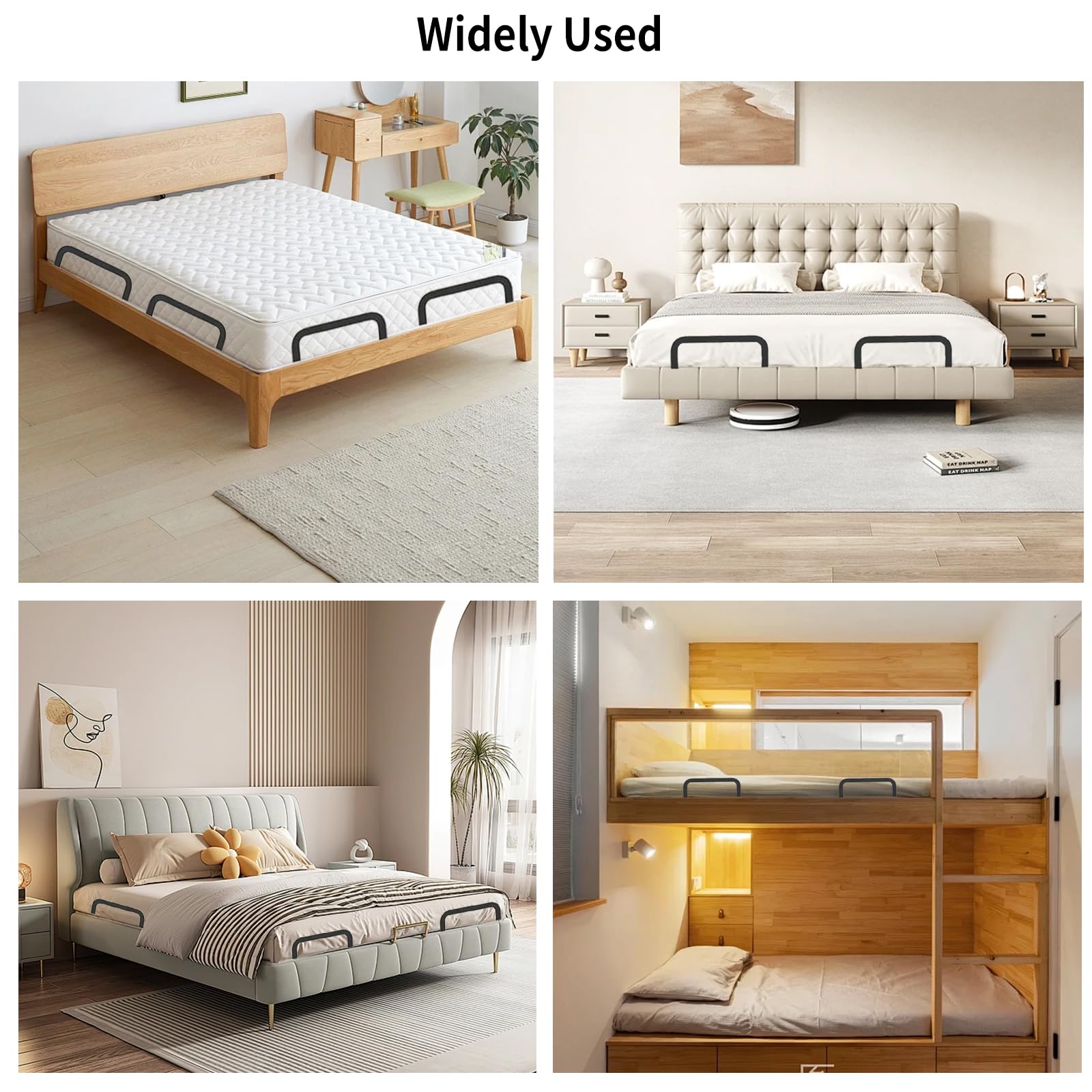 Inscrip Matrashouder tegen wegglijden van metaal, matrasstabilisatoren, geschikt voor massieve bedpanelen, tatami zweefbedden, flush-bedden, voor matrassen van 10-30 cm (2 stuks