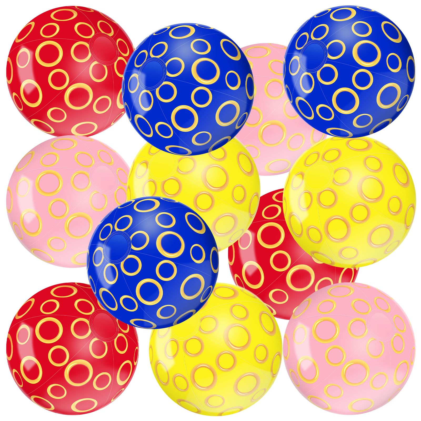 Sotiff 12 Pack Inflatable Beach Balls Bulk 12" Inflatable Pool Balls Bulk for Summer Beach Swimming Pool Birthday Party Gifts Supplies Decoration