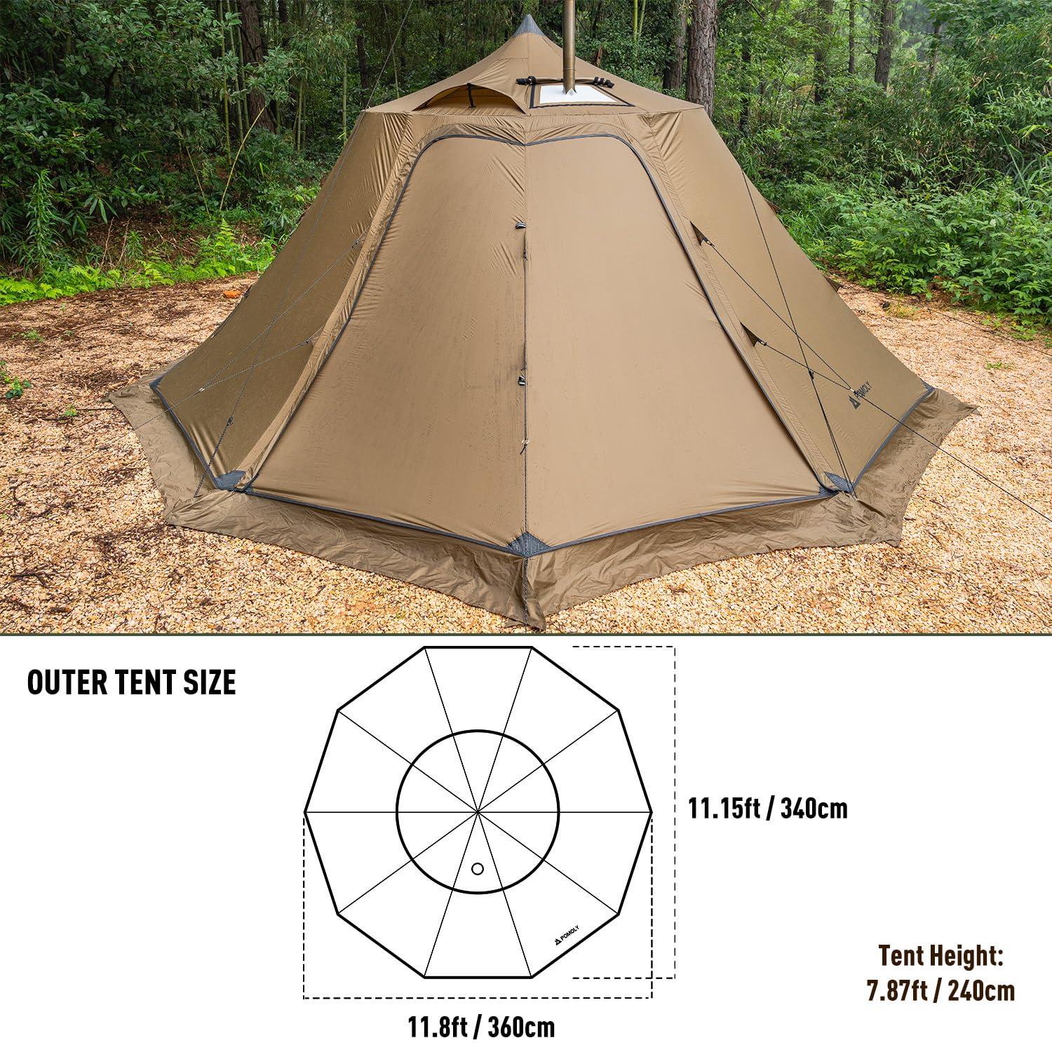 pomoly サークル6 Hot Tent Camping 4 Season Tent, POMOLY Circle 6 Hot Tent