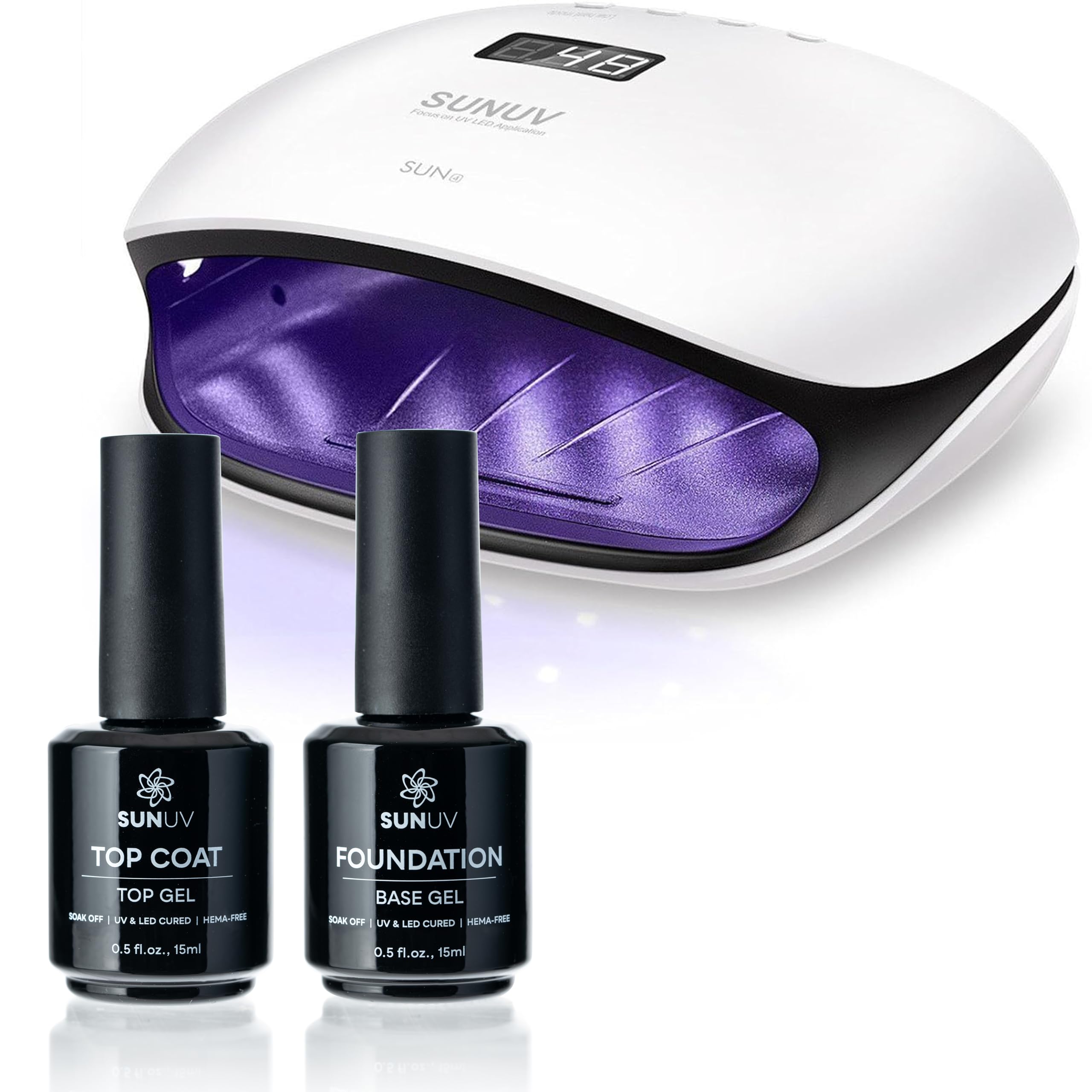 Amazon.com : SUNUV SUN4 48W UV LED Nail Lamp, 15ml Top and Base