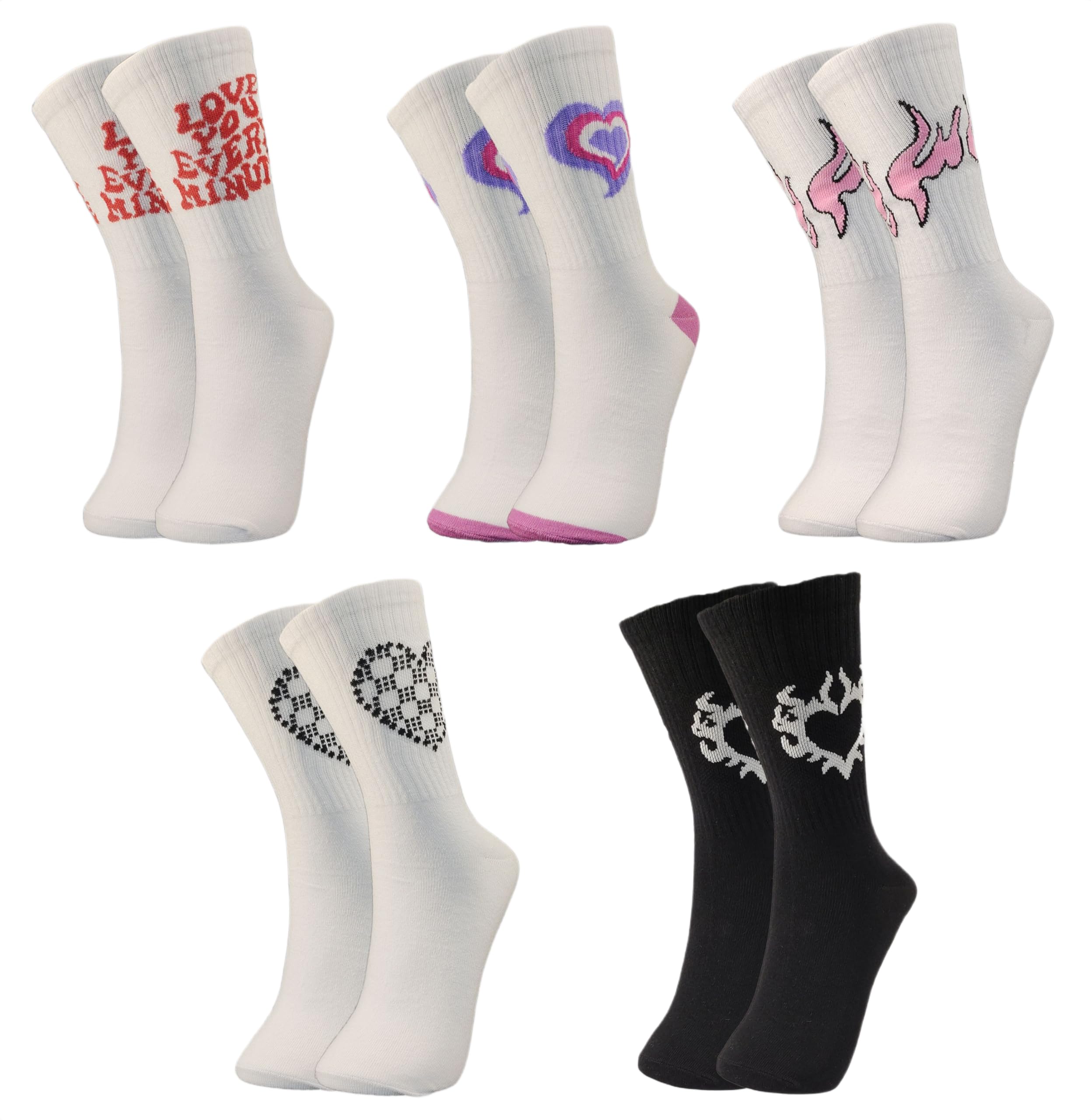 trazo Women's Calf Length Designer Knitted Multicolor, Multi-Purpose Socks | Socks for Women (Pack of 5)-picture-13