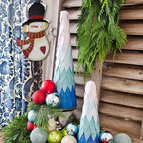 Miniatura 10 de Morning View Letreros de metal con estacas de muñeco de nieve de Navidad para jardín, decoración de patio para exteriores, decoración de patio de