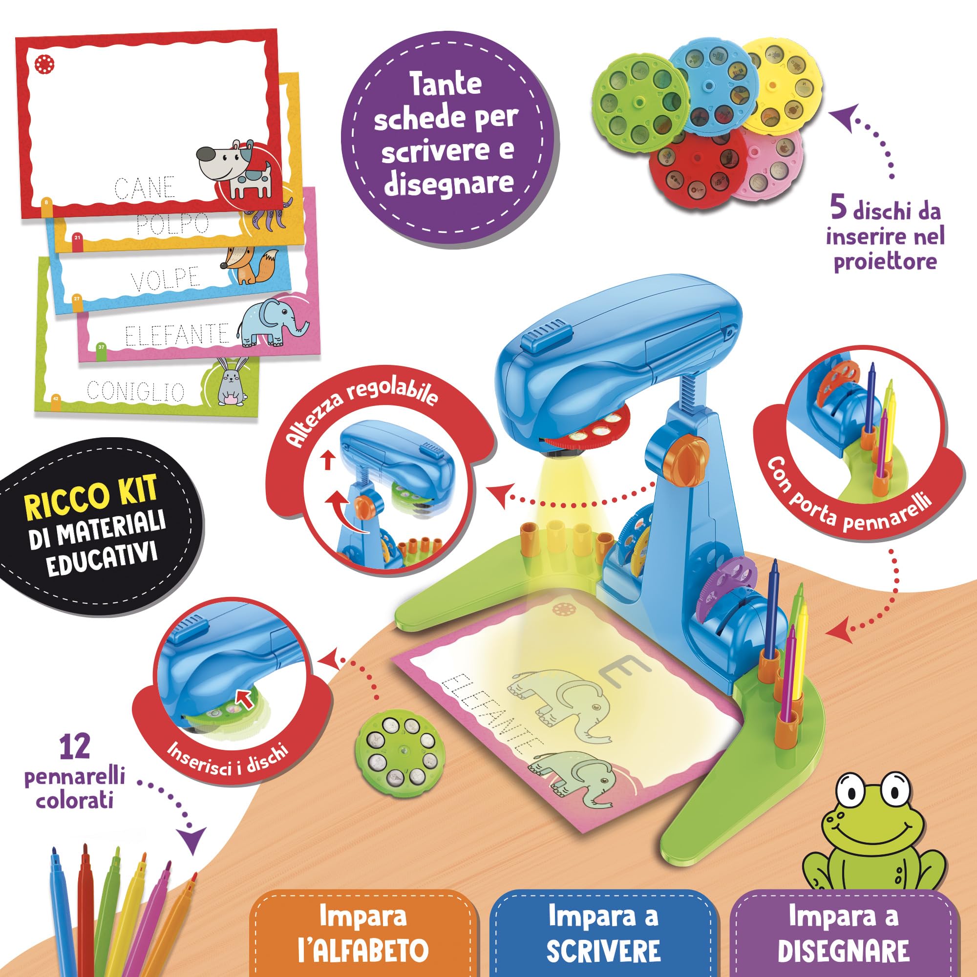 Lisciani Giochi - Carotina Proiettore scuola di lettura e scrittura